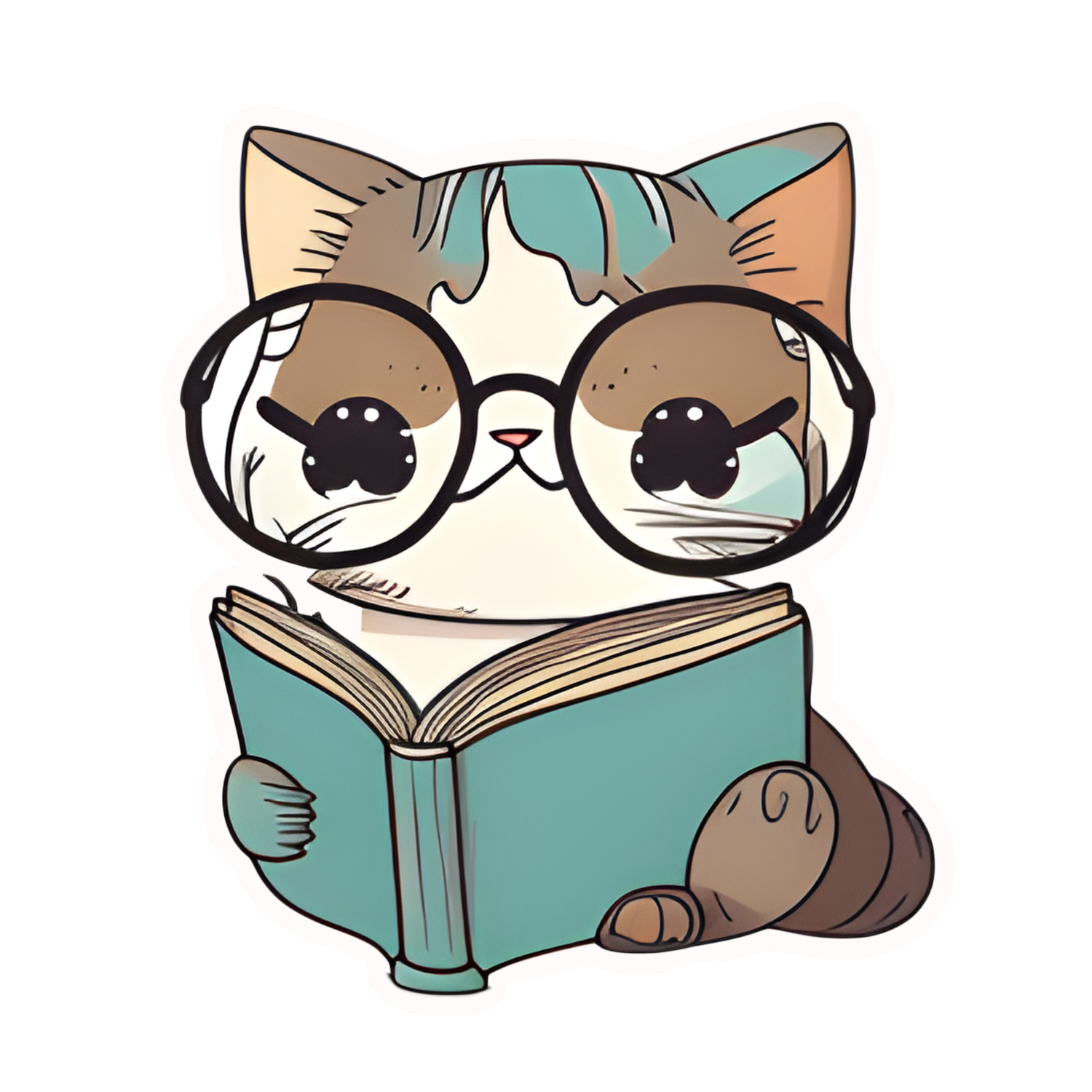 Inspirational Quote Cat Reading Book Motivational Sticker Vinyl Decal Motivation Stickers- 5" Vinyl Sticker Waterproof