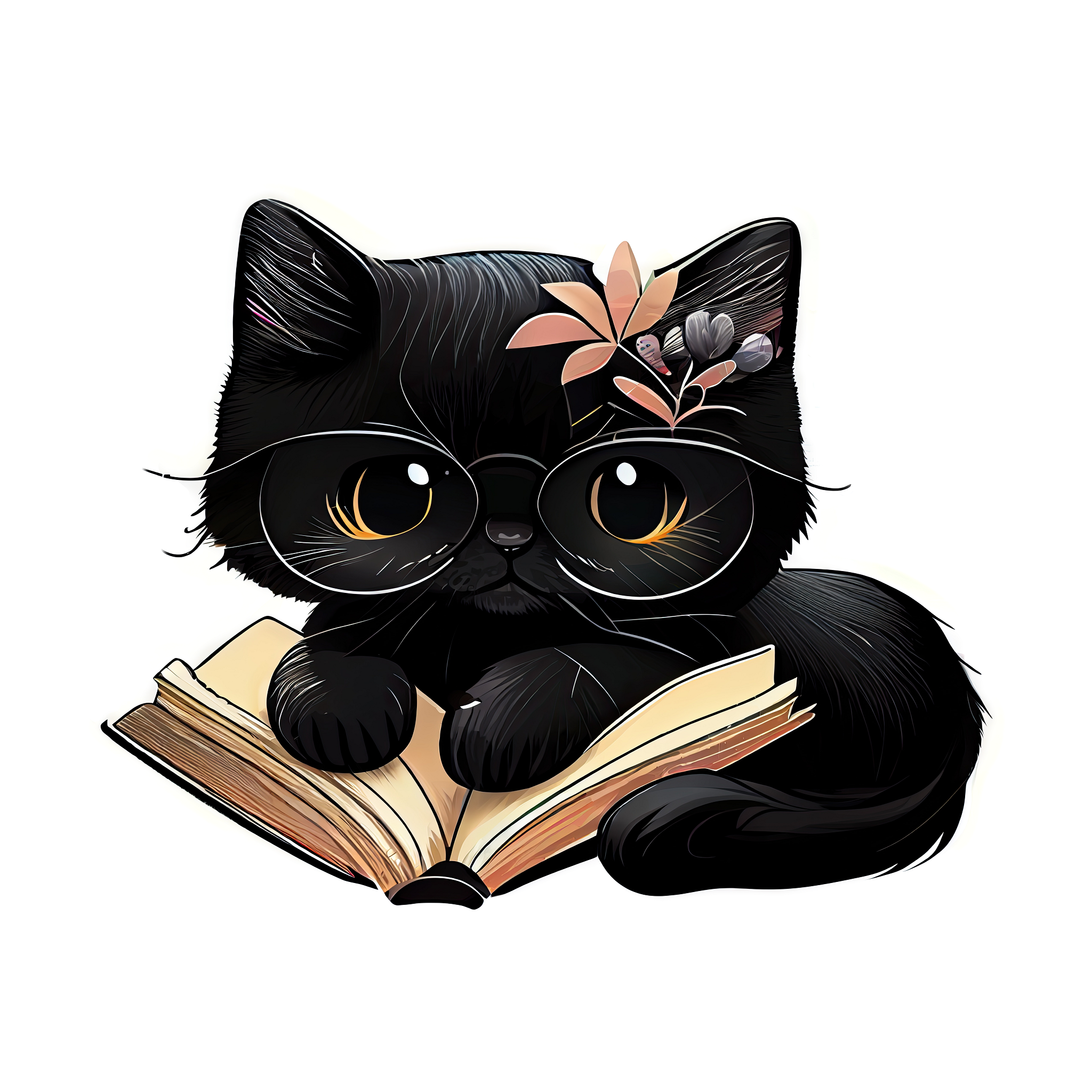 Inspirational Quote Cat With Glasses Book Reading Motivational Sticker Vinyl Decal Motivation Stickers- 5" Vinyl Sticker Waterproof