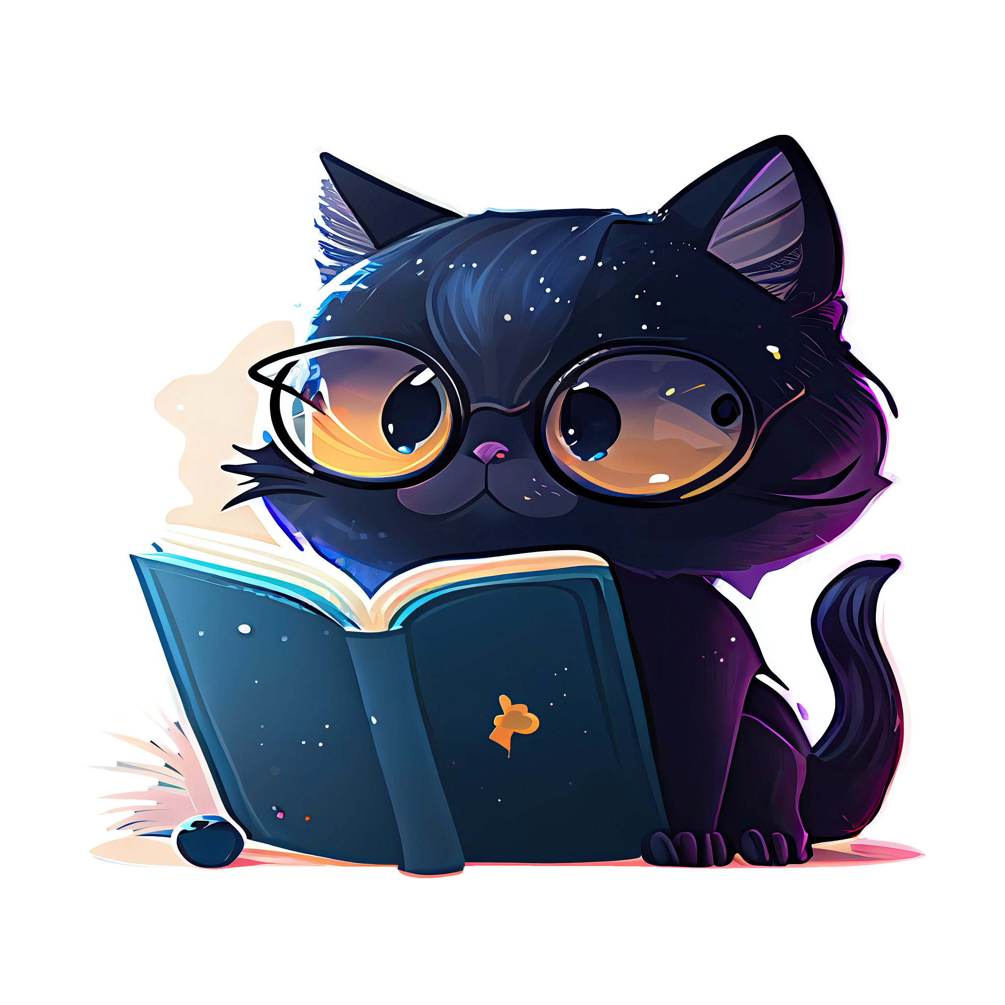 Inspirational Quote Navy Blue Cat Holding Book Motivational Sticker Vinyl Decal Motivation Stickers- 5" Vinyl Sticker Waterproof
