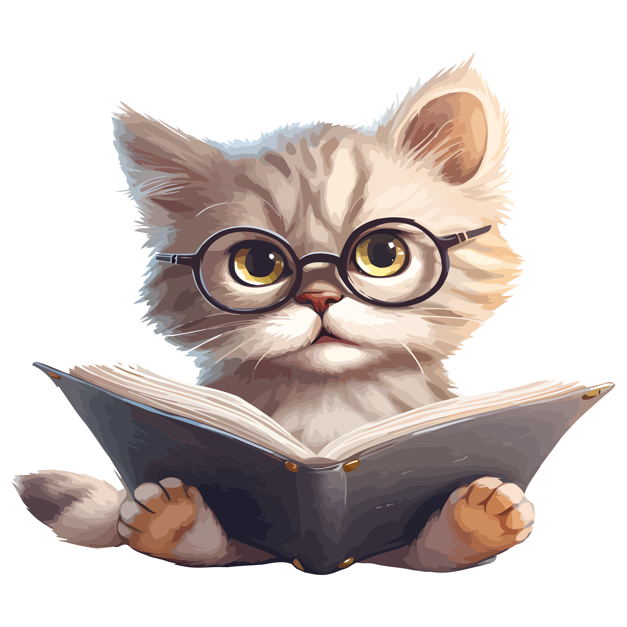 Inspirational Quote Cute Baby Cat Reading Book Motivational Sticker Vinyl Decal Motivation Stickers- 5" Vinyl Sticker Waterproof