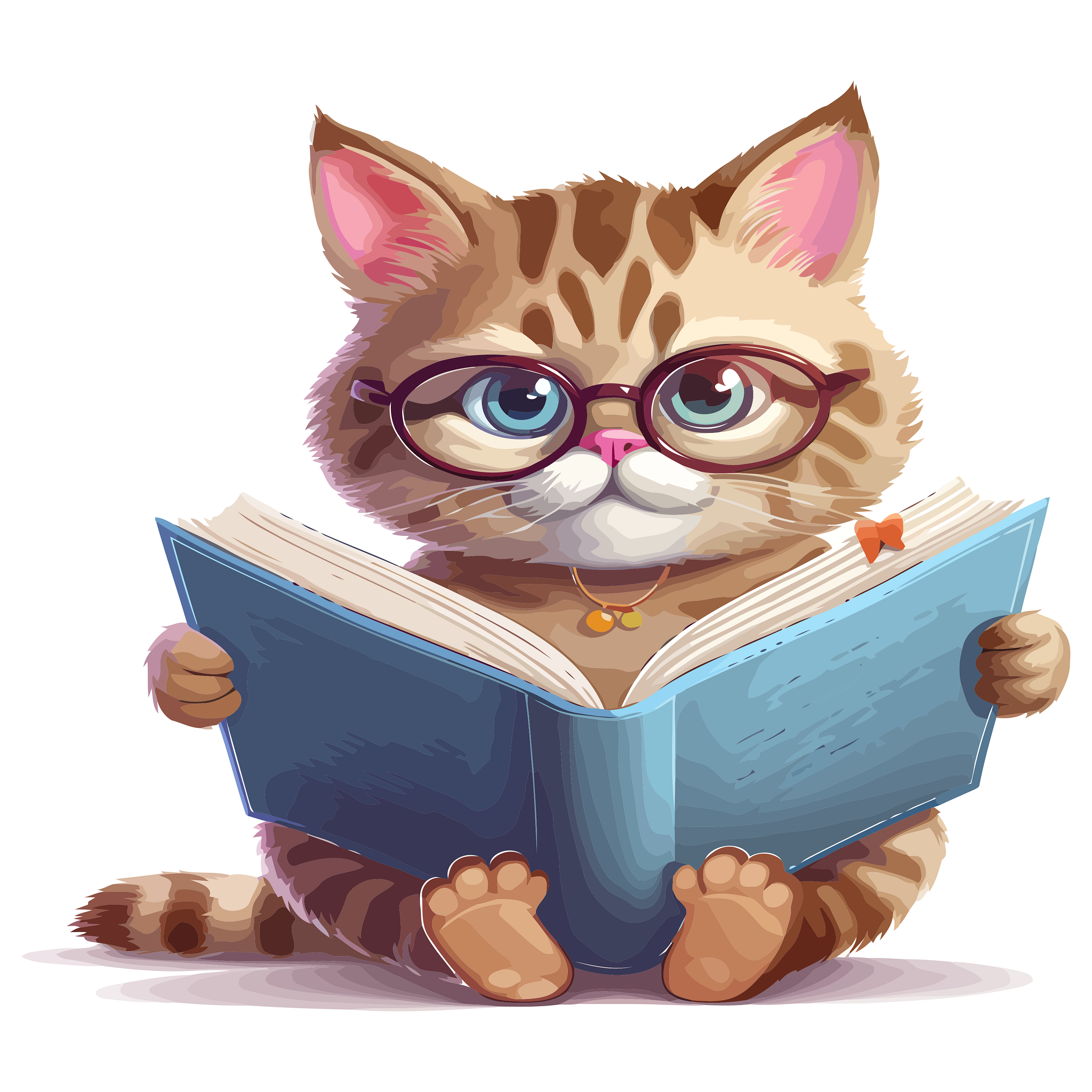 Inspirational Quote Cat Wearing Glasses Reading Pink Book Motivational Sticker Vinyl Decal Motivation Stickers- 5" Vinyl Sticker Waterproof