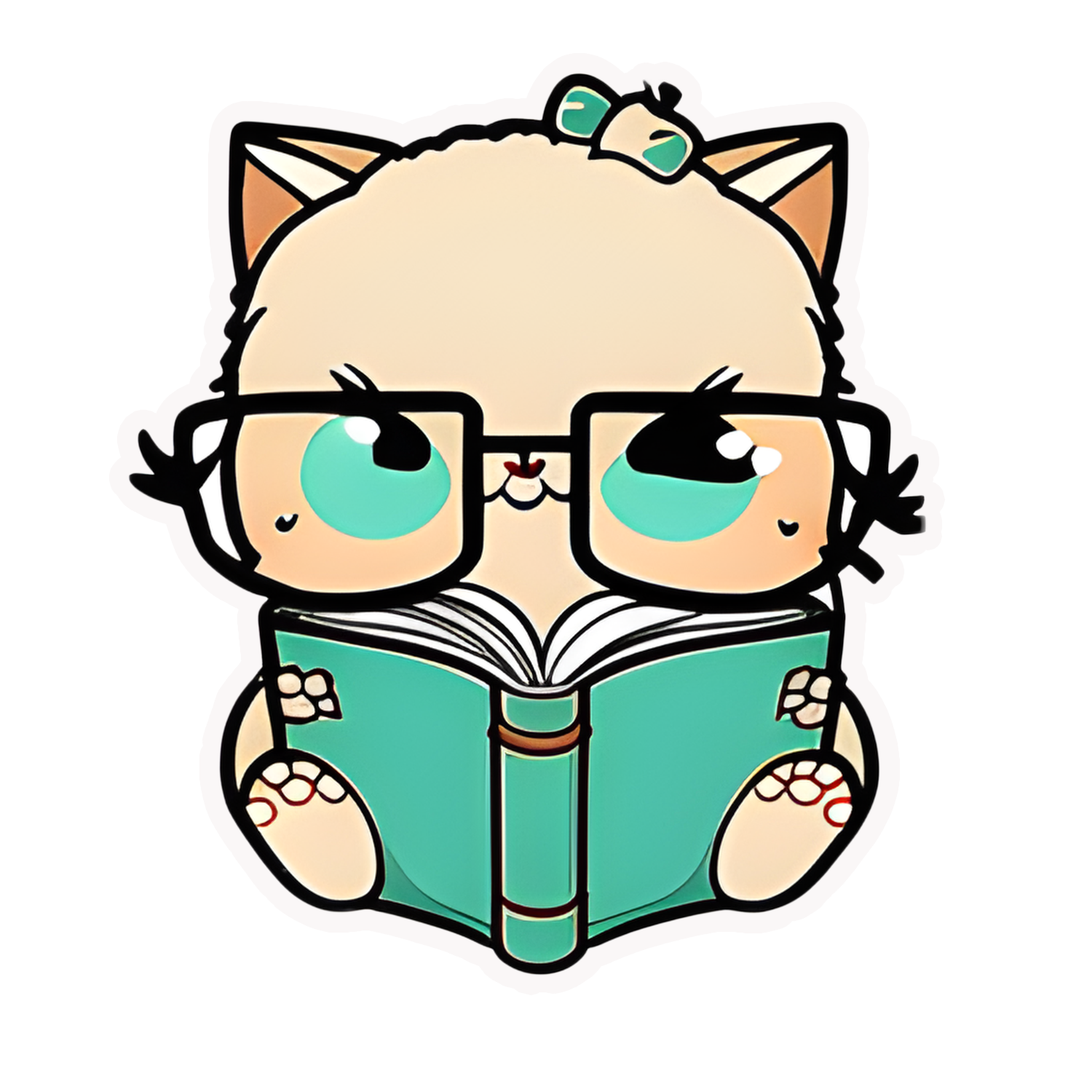 Inspirational Quote Baby Cat Holding Book Motivational Sticker Vinyl Decal Motivation Stickers- 5" Vinyl Sticker Waterproof