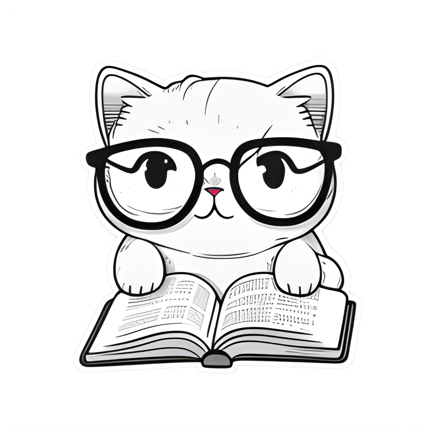 Inspirational Quote White Cate With Book Motivational Sticker Vinyl Decal Motivation Stickers- 5" Vinyl Sticker Waterproof