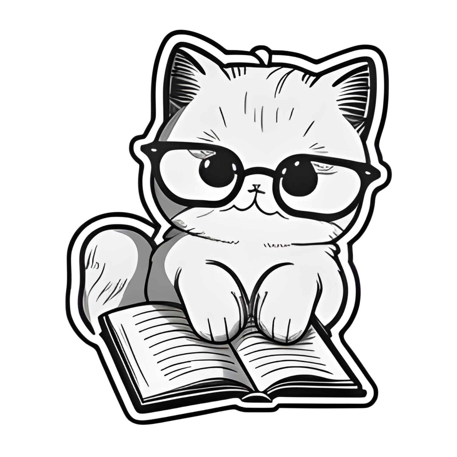 Inspirational Quote Cat Sketch With Book Motivational Sticker Vinyl Decal Motivation Stickers- 5" Vinyl Sticker Waterproof