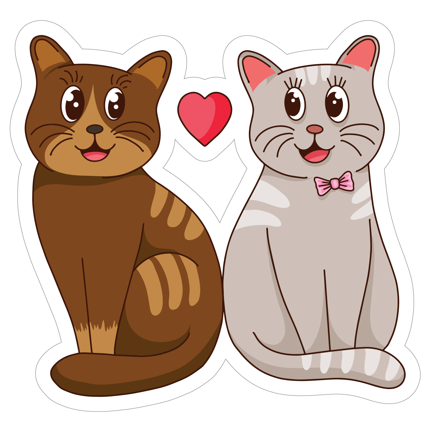 Inspirational Quote "Couple Loving Cat" Motivational Sticker Vinyl Decal Motivation Stickers- 5" Vinyl Sticker Waterproof