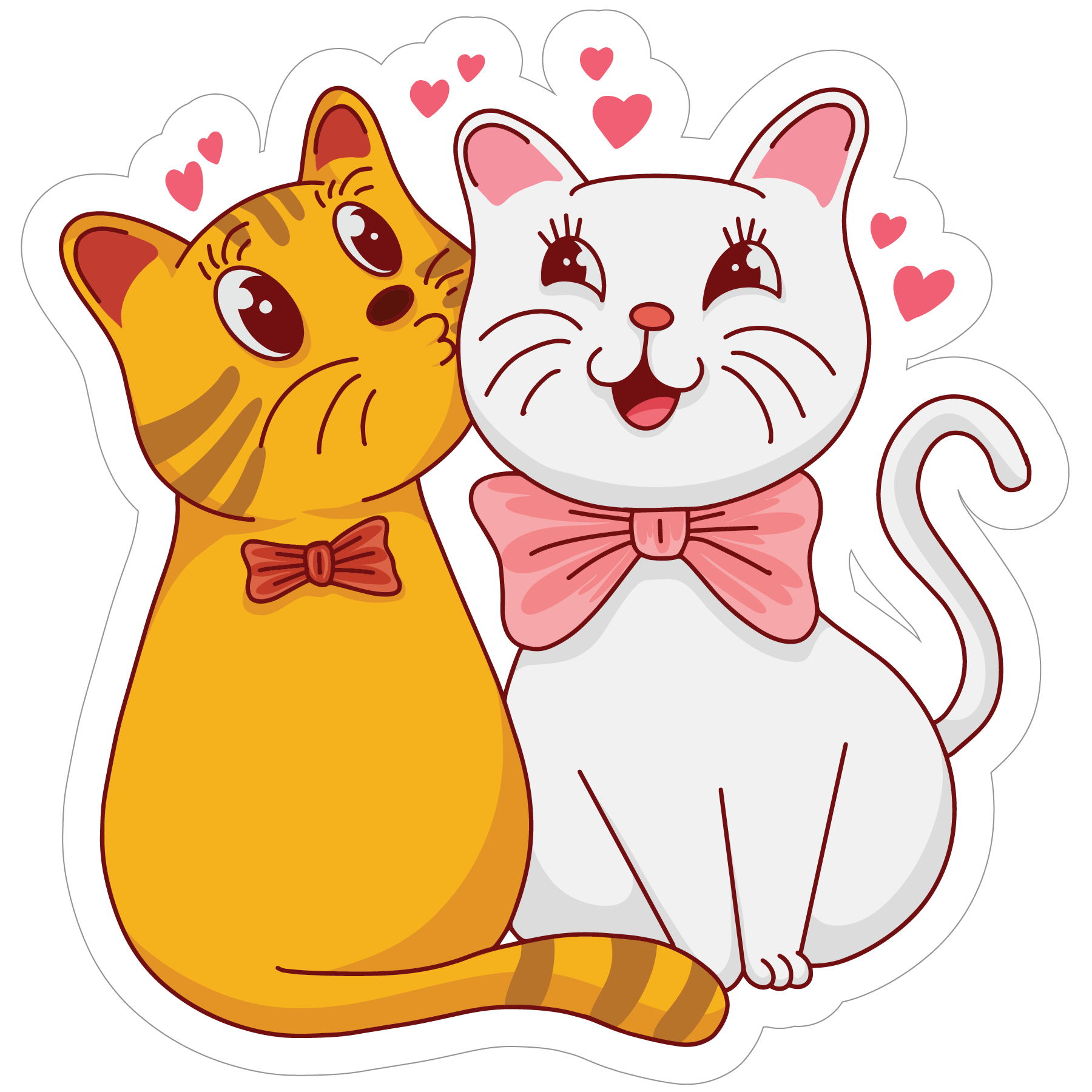 Inspirational Quote "Cute Cats Love" Motivational Sticker Vinyl Decal Motivation Stickers- 5" Vinyl Sticker Waterproof