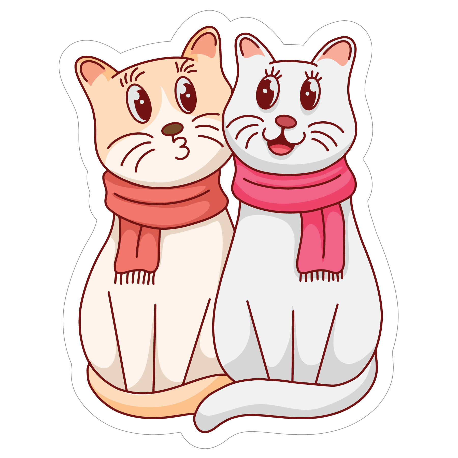 Inspirational Quote "Cats with Scarf" Motivational Sticker Vinyl Decal Motivation Stickers- 5" Vinyl Sticker Waterproof