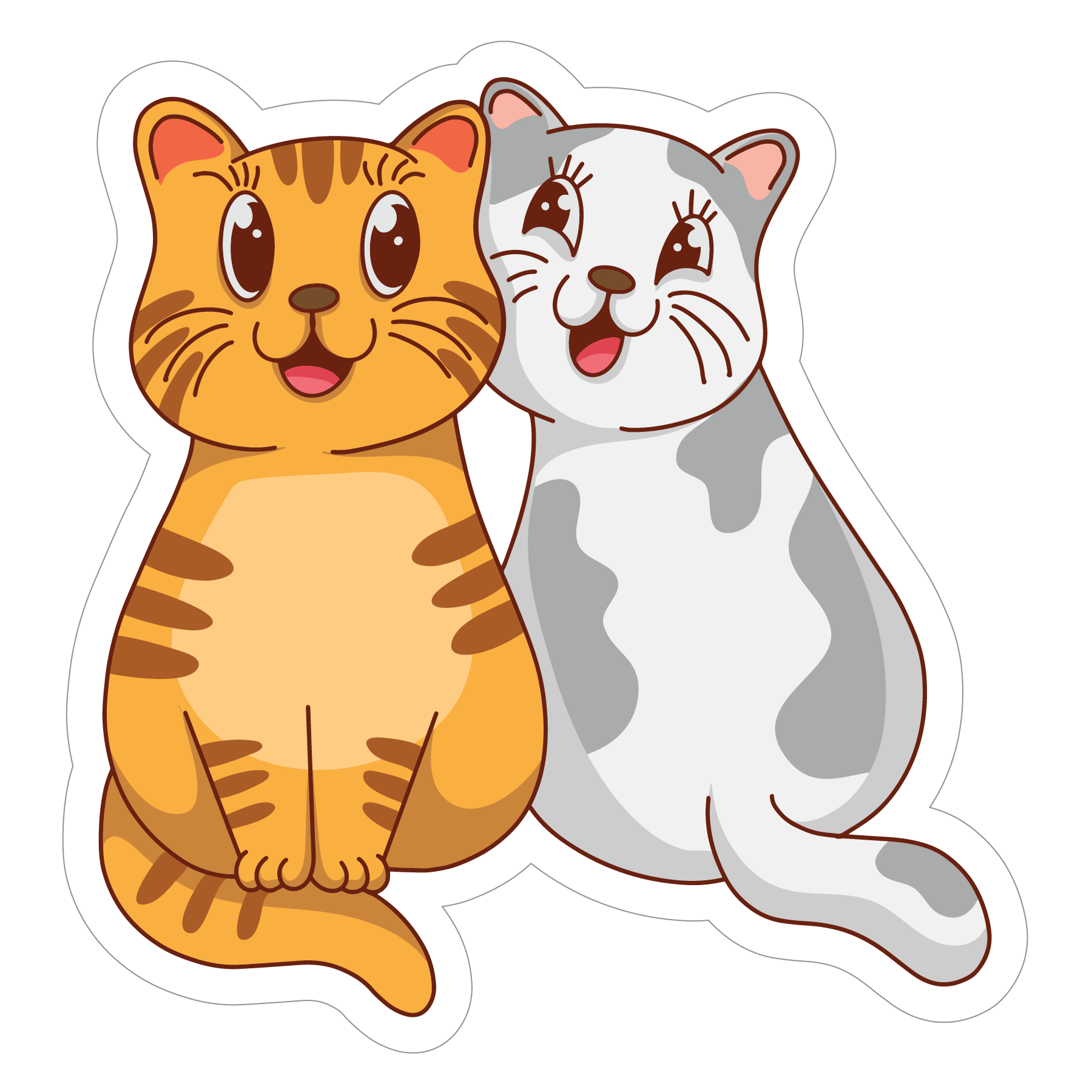Inspirational Quote "Two Cute Smiling Kitten Cat" Motivational Sticker Vinyl Decal Motivation Stickers- 5" Vinyl Sticker Waterproof