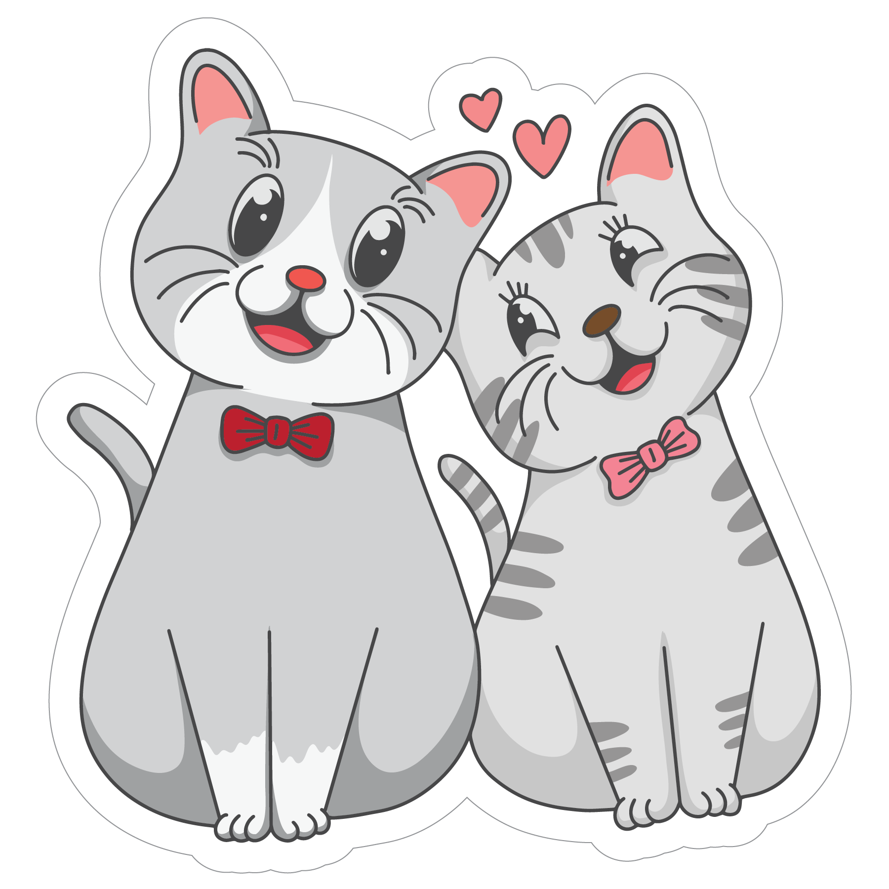 Inspirational Quote "Cute Cat Couple" Motivational Sticker Vinyl Decal Motivation Stickers- 5" Vinyl Sticker Waterproof