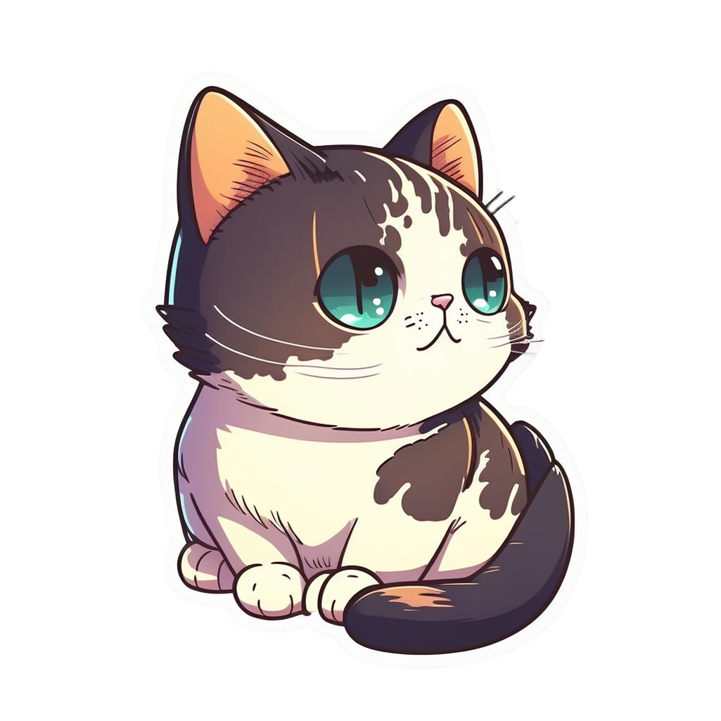 Inspirational Quote "Cute Cat Great Sticker" Motivational Sticker Vinyl Decal Motivation Stickers- 5" Vinyl Sticker Waterproof