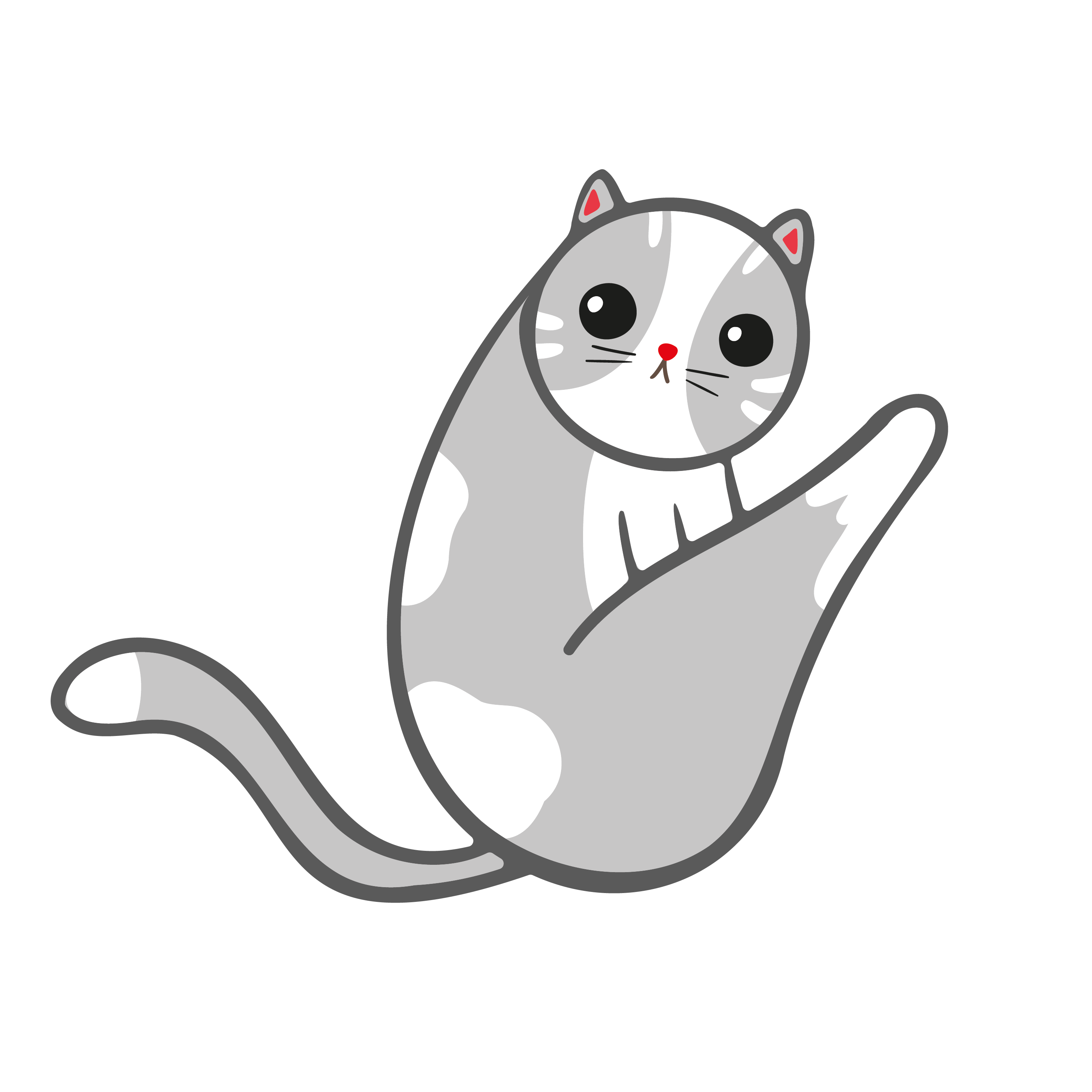 Inspirational Quote "Cute Grey Cat" Motivational Sticker Vinyl Decal Motivation Stickers- 5" Vinyl Sticker Waterproof