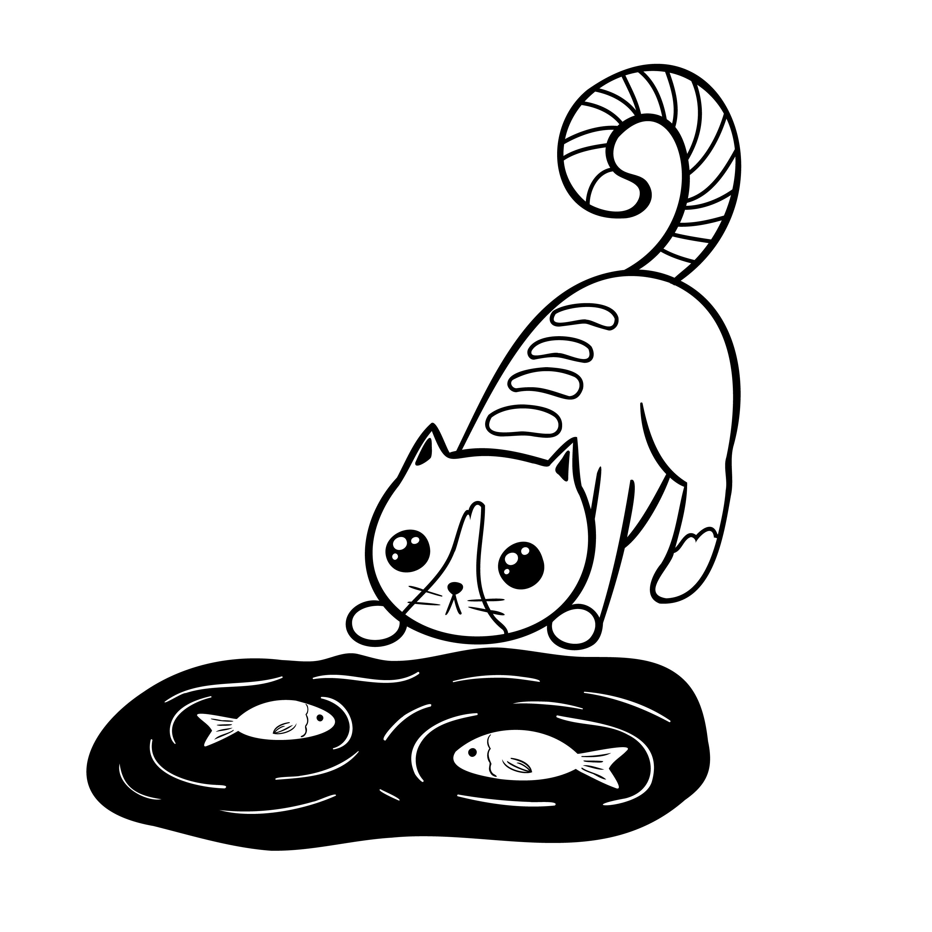 Inspirational Quote "Cat Seeing Fish Sketch" Motivational Sticker Vinyl Decal Motivation Stickers- 5" Vinyl Sticker Waterproof