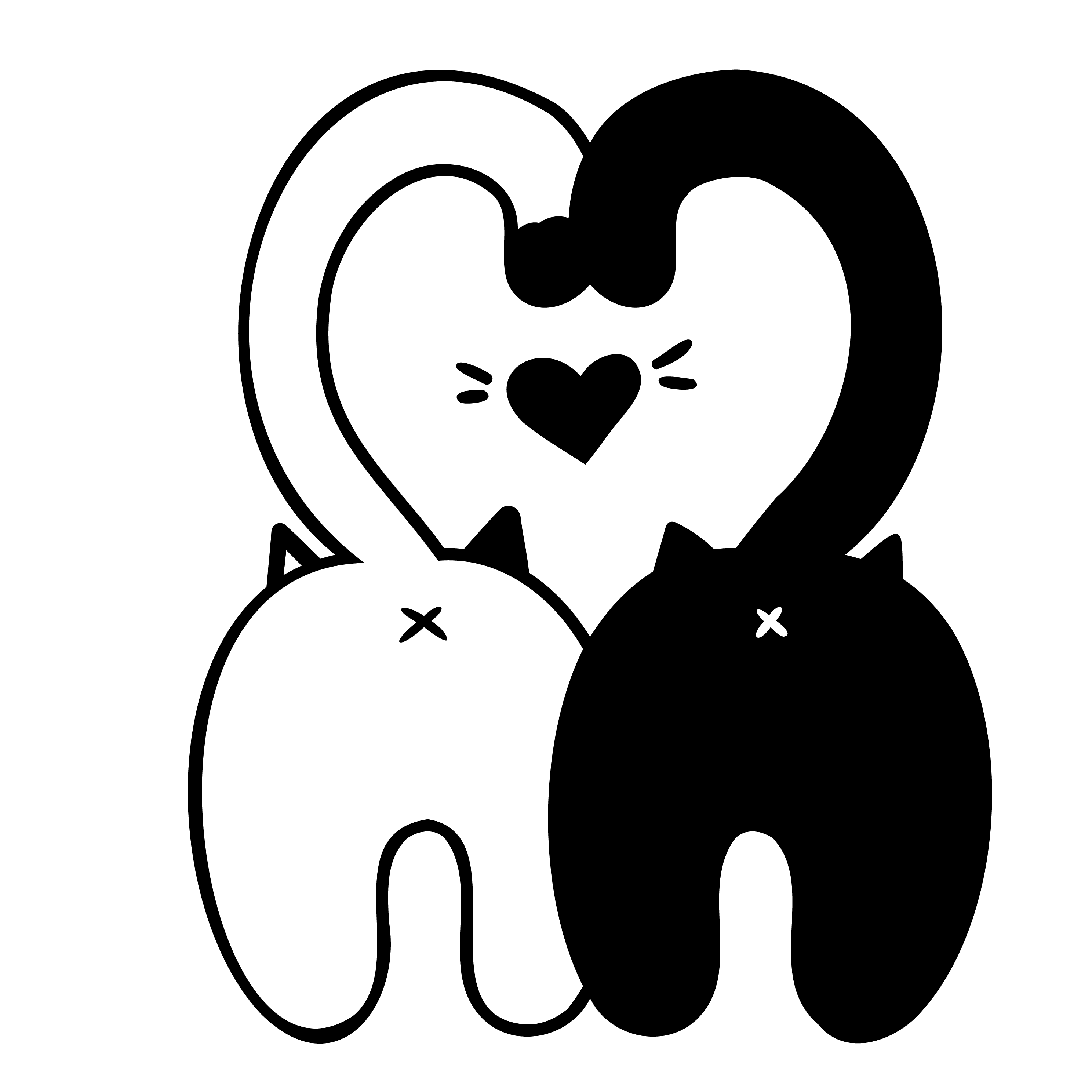 Inspirational Quote "Two Loving Cat Sketch" Motivational Sticker Vinyl Decal Motivation Stickers- 5" Vinyl Sticker Waterproof