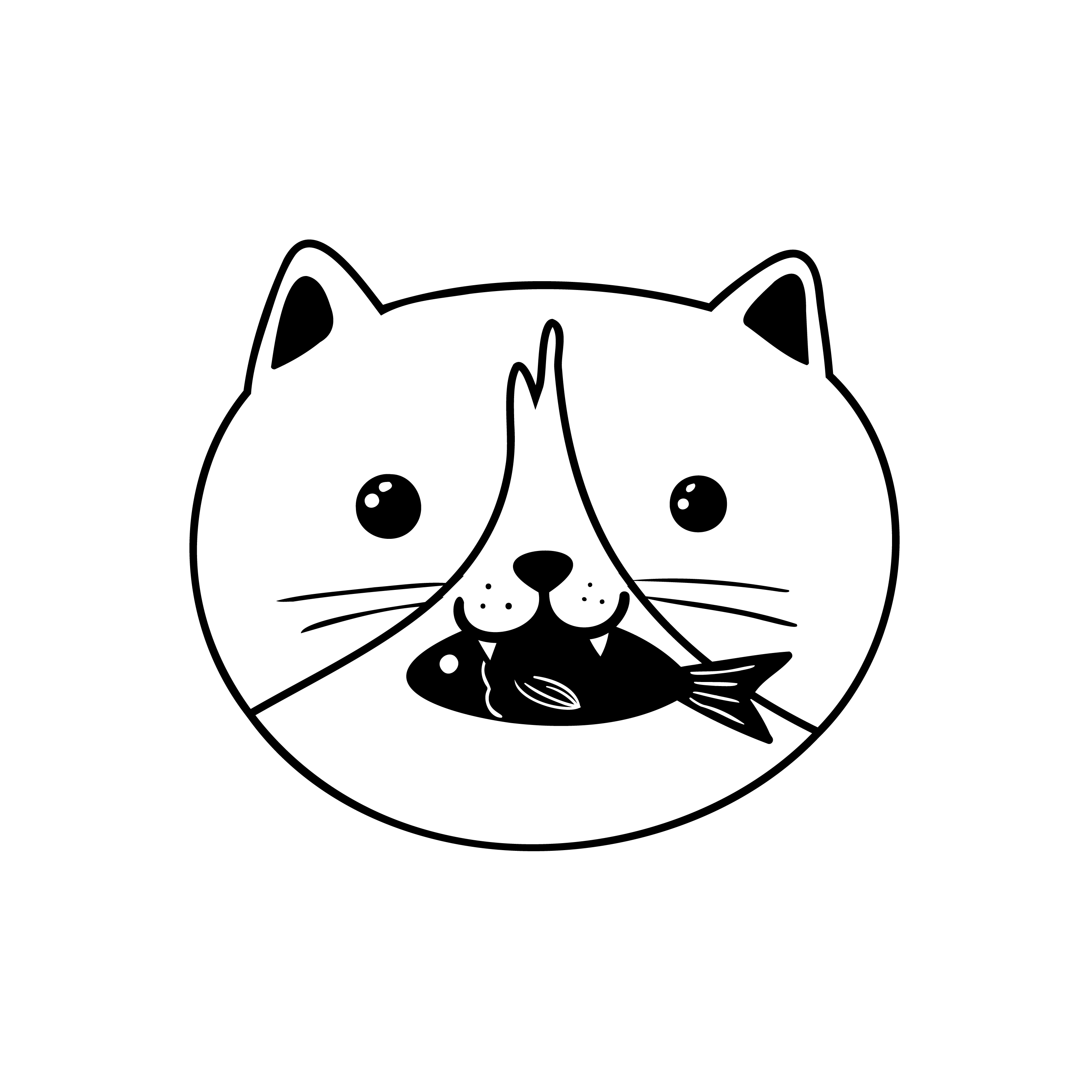 Inspirational Quote "Cat Eating Fish Sketch" Motivational Sticker Vinyl Decal Motivation Stickers- 5" Vinyl Sticker Waterproof