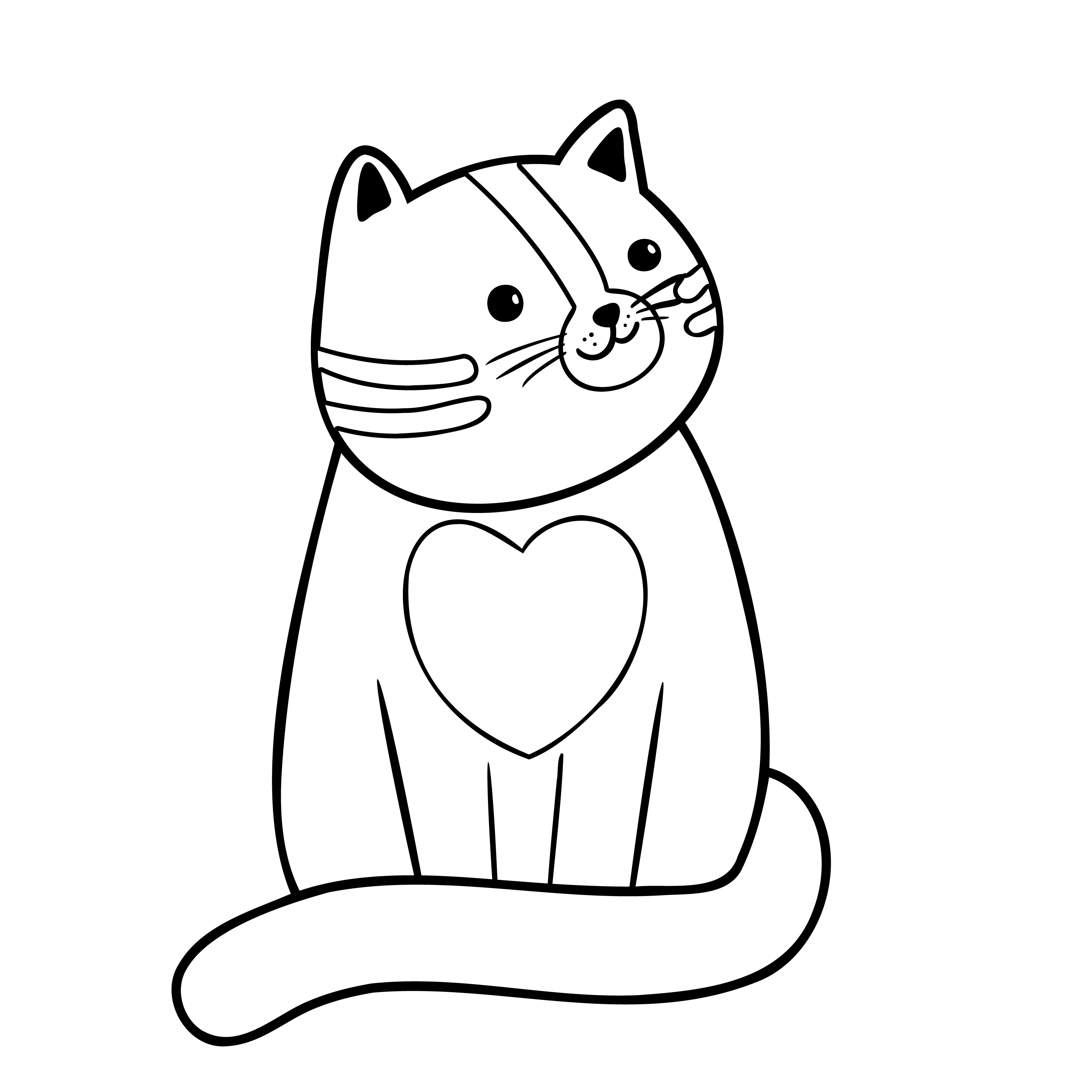 Inspirational Quote "Cat With Heart Sketch" Motivational Sticker Vinyl Decal Motivation Stickers- 5" Vinyl Sticker Waterproof