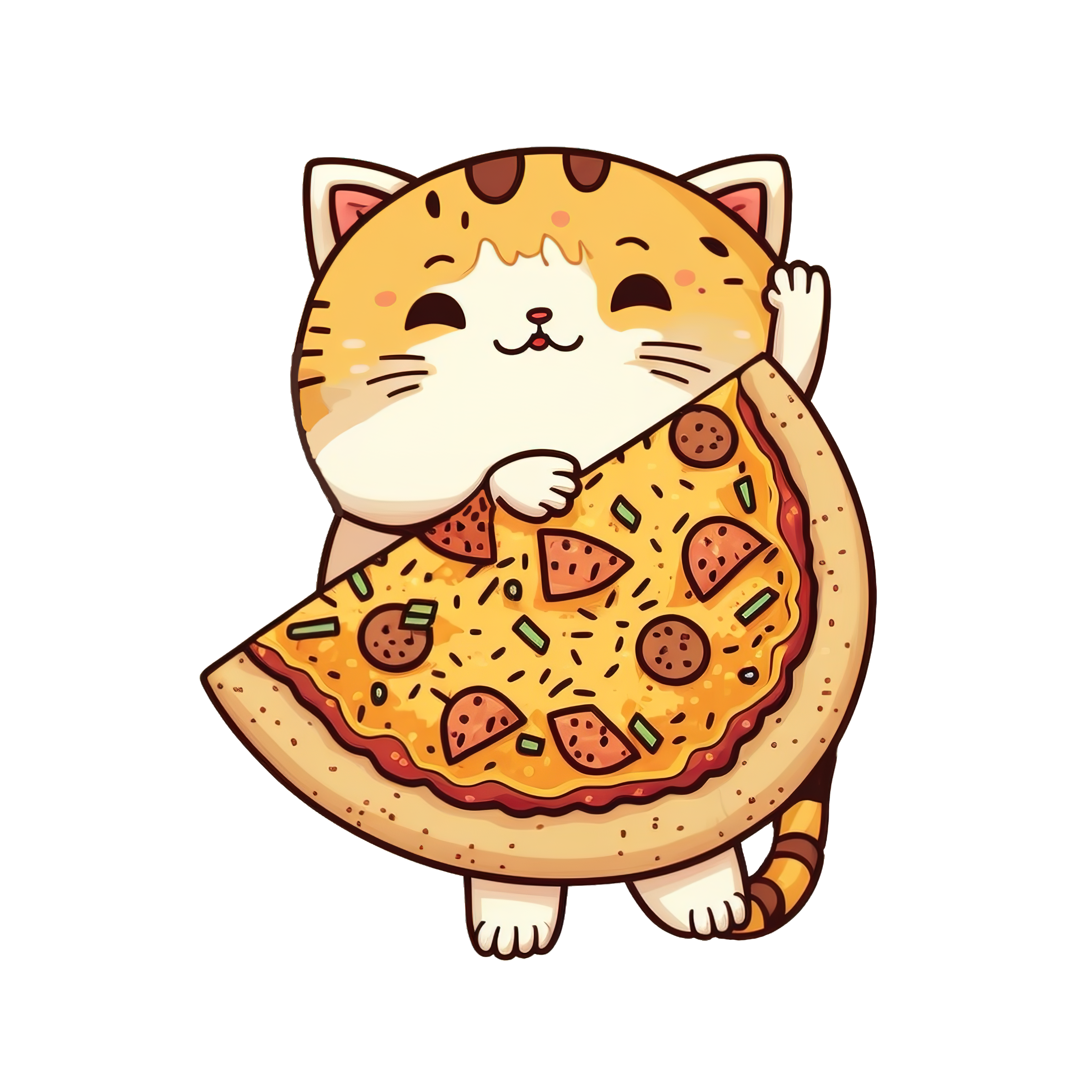 Inspirational Quote "Cat Eating Pizza" Motivational Sticker Vinyl Decal Motivation Stickers- 5" Vinyl Sticker Waterproof