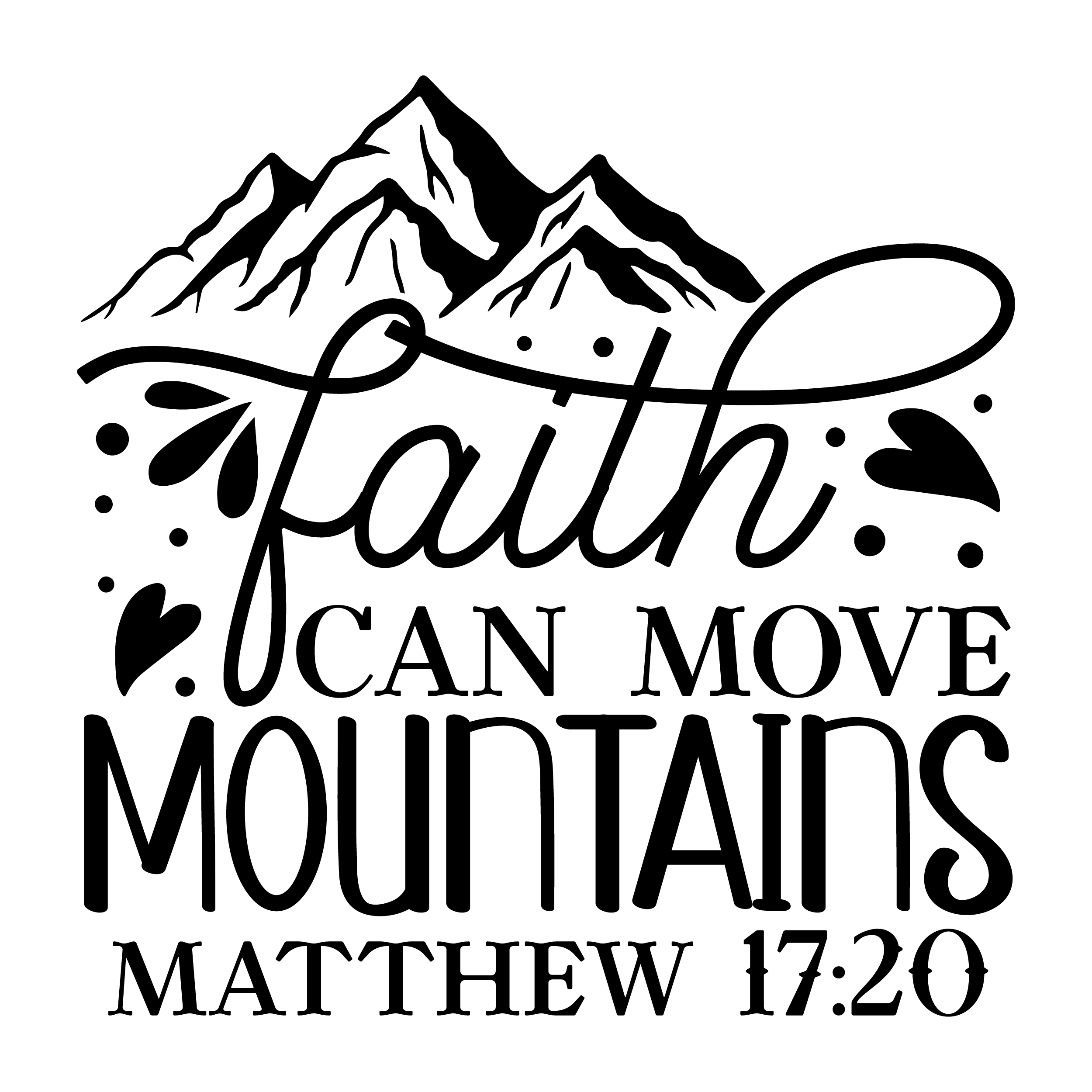 Inspirational Quote "Faith Can Move Mountains Matthew 17:20" Motivational Sticker Vinyl Decal Motivation Stickers- 5" Vinyl Sticker Waterproof