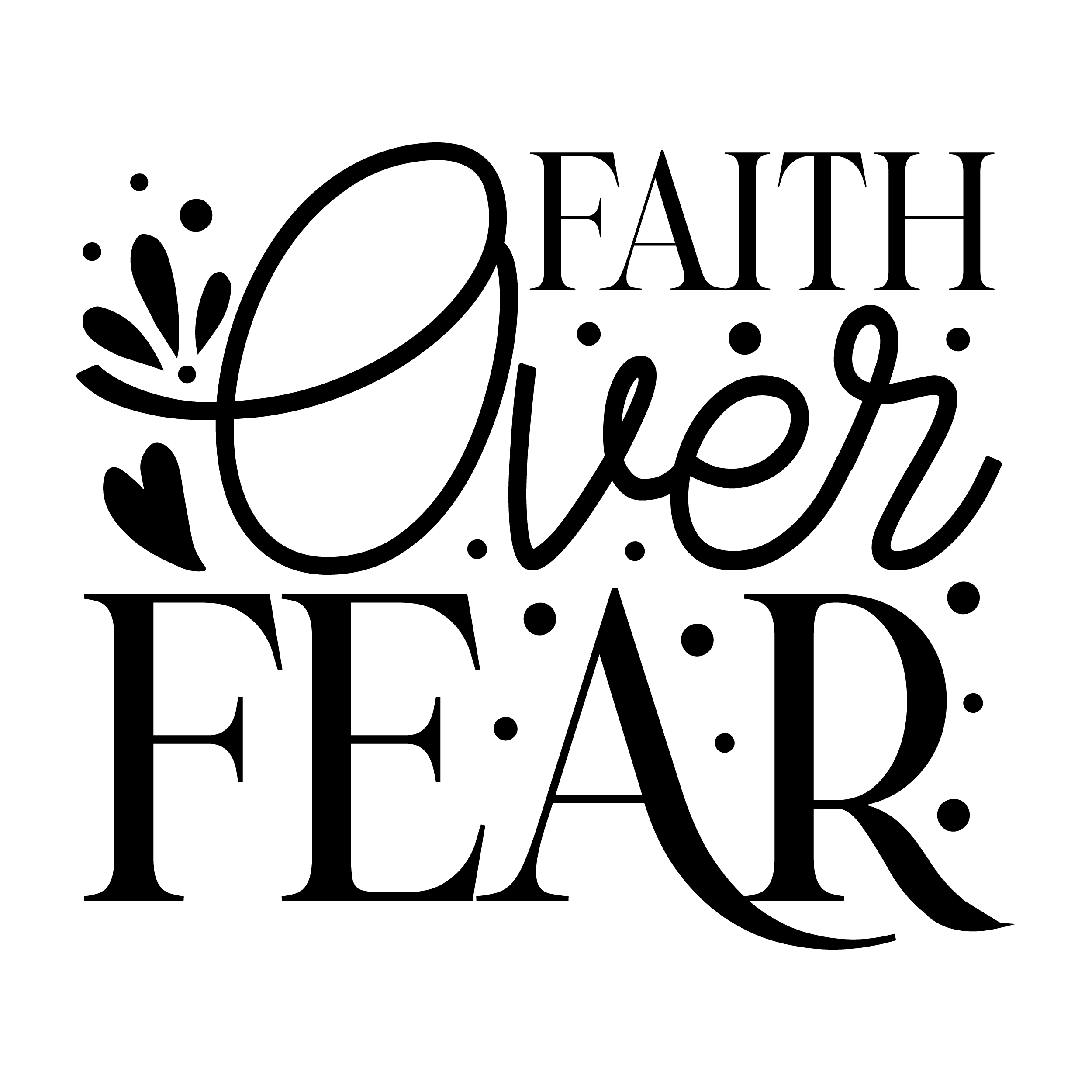 Inspirational Quote "Faith Over Fear" Motivational Sticker Vinyl Decal Motivation Stickers- 5" Vinyl Sticker Waterproof