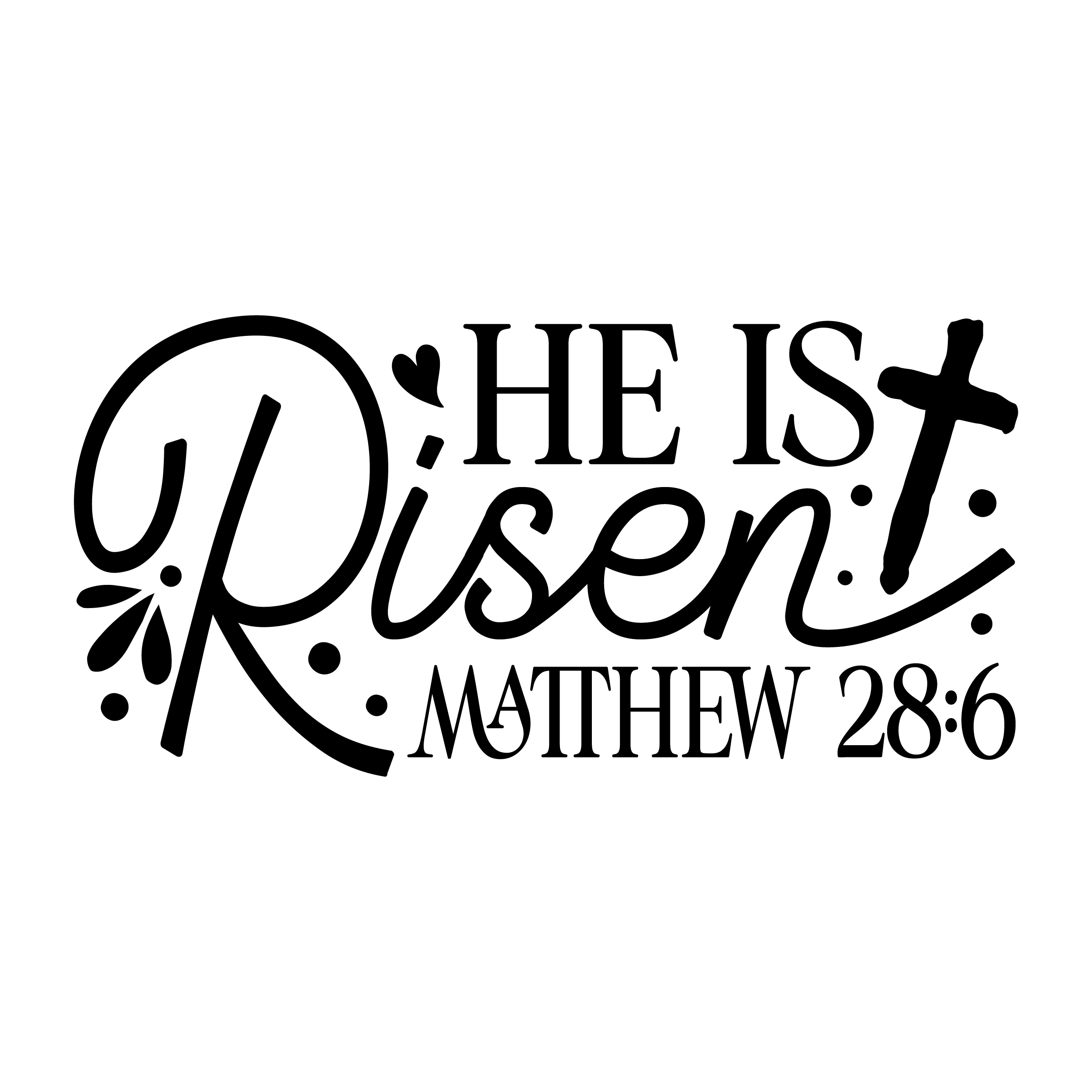 Inspirational Quote "He is Risen Matthew 28:6" Motivational Sticker Vinyl Decal Motivation Stickers- 5" Vinyl Sticker Waterproof