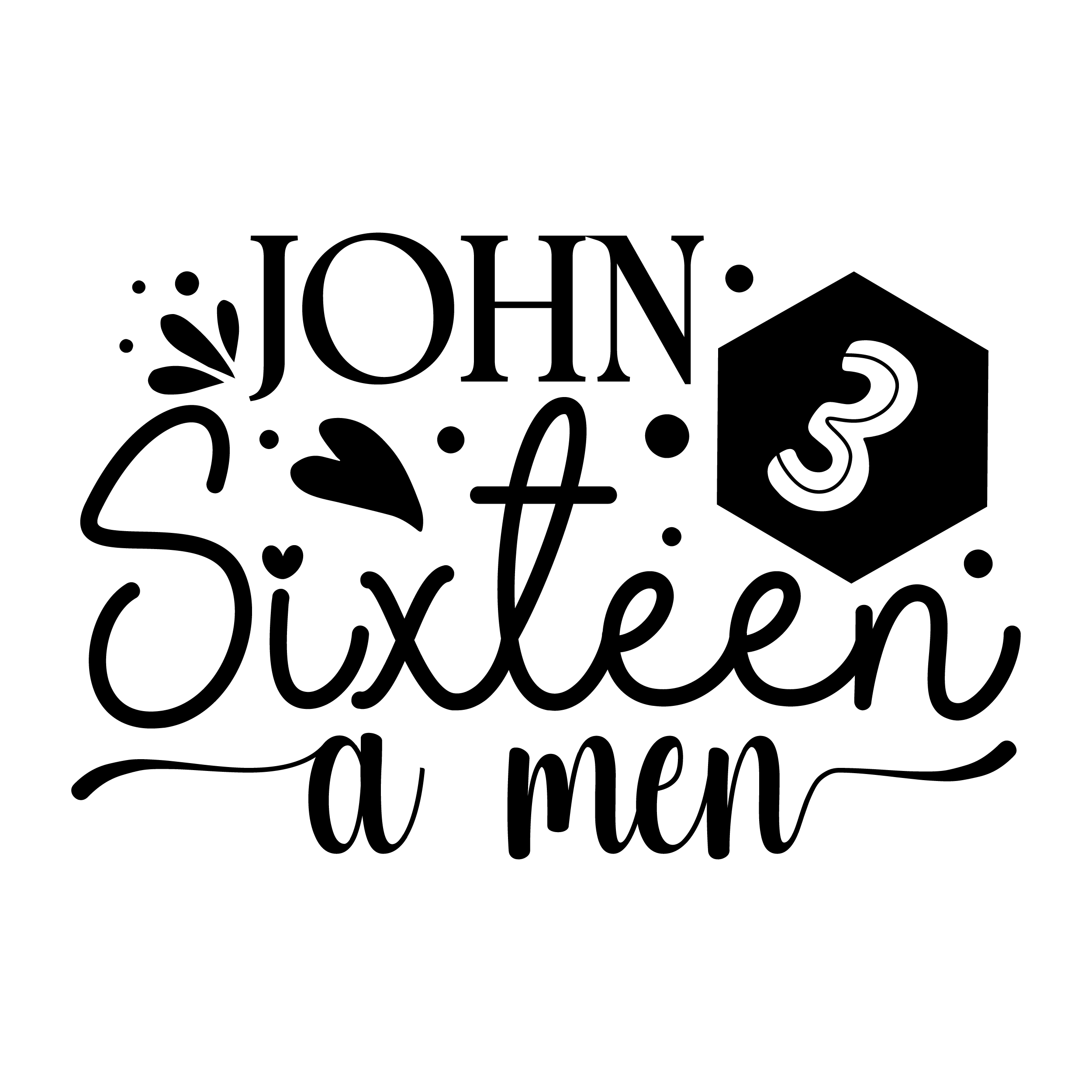 Inspirational Quote "John 3 Sixteen a Men" Motivational Sticker Vinyl Decal Motivation Stickers- 5" Vinyl Sticker Waterproof