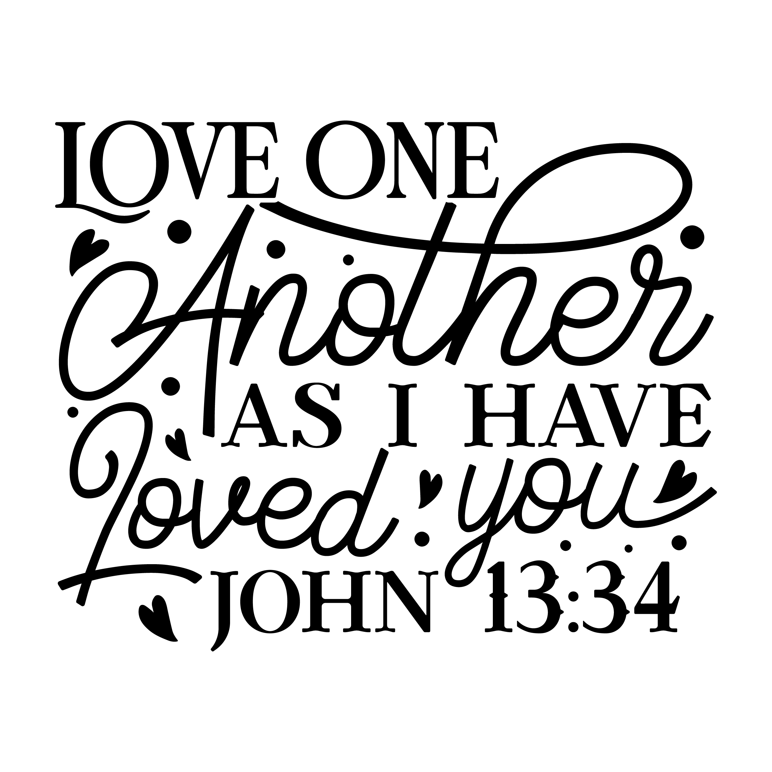 Inspirational Quote "Love One Another As I Have Loved You John 13:34" Motivational Sticker Vinyl Decal Motivation Stickers- 5" Vinyl Sticker Waterproof
