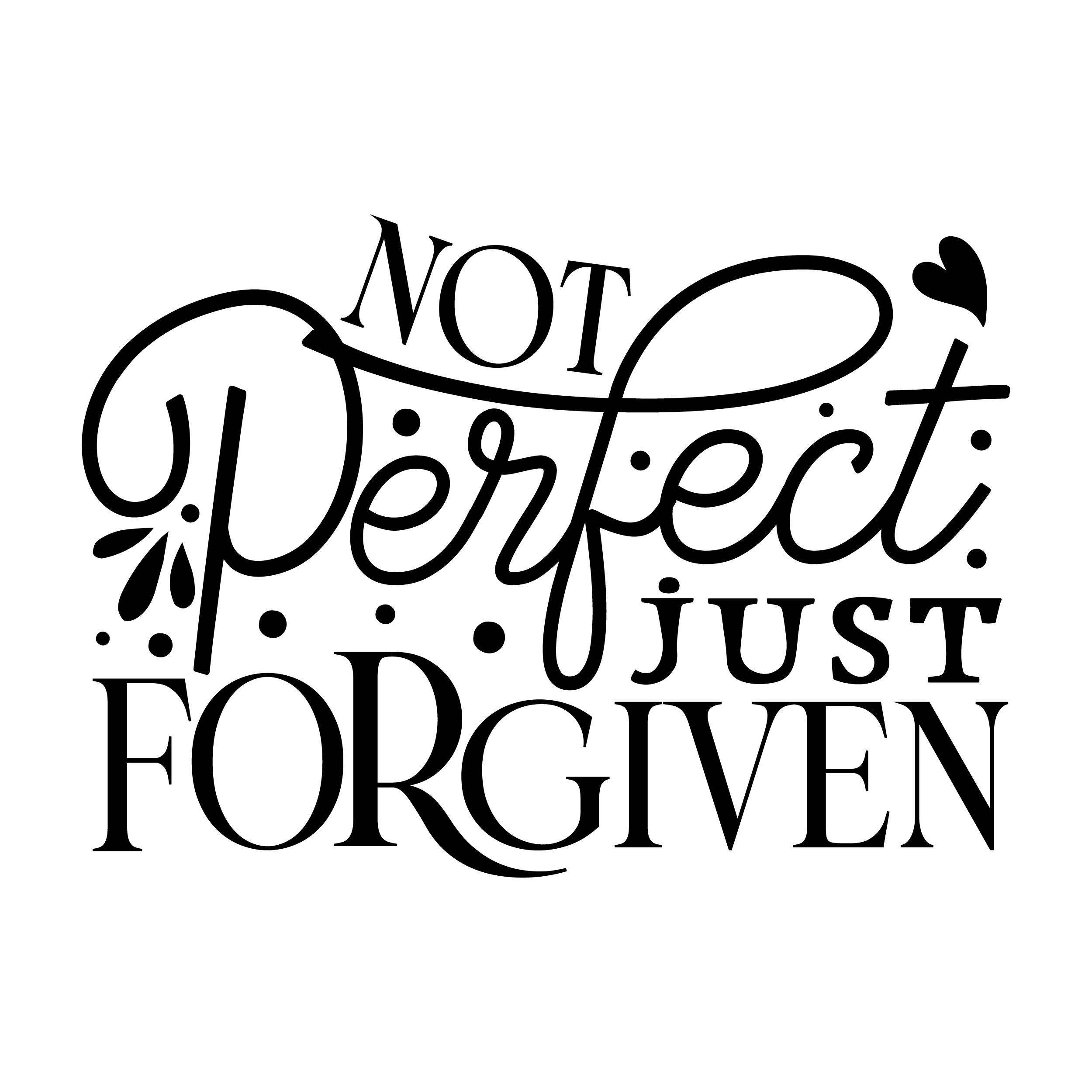 Inspirational Quote "Not Perfect Just Forgiven" Motivational Sticker Vinyl Decal Motivation Stickers- 5" Vinyl Sticker Waterproof