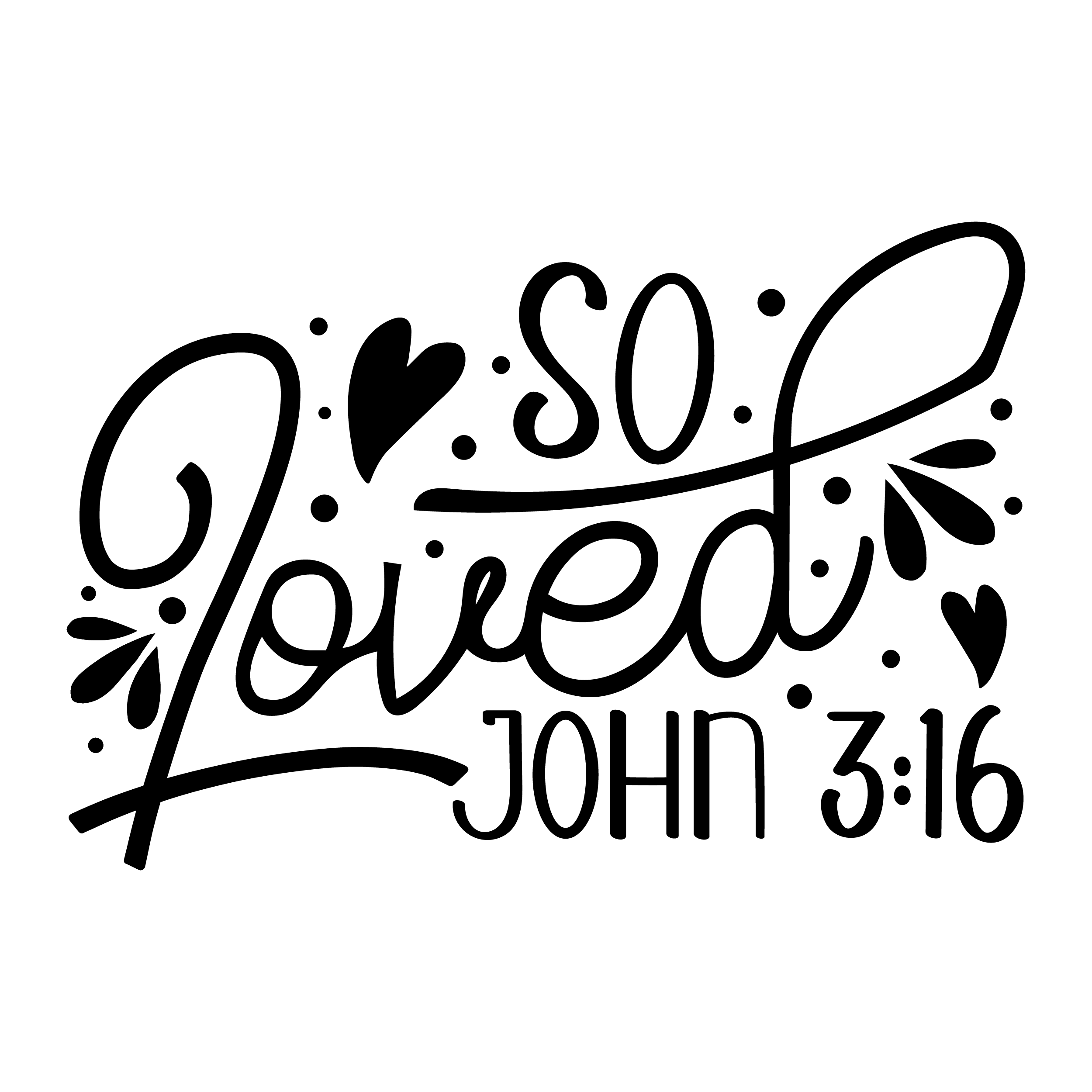 Inspirational Quote "So Loved John 3:16" Motivational Sticker Vinyl Decal Motivation Stickers- 5" Vinyl Sticker Waterproof