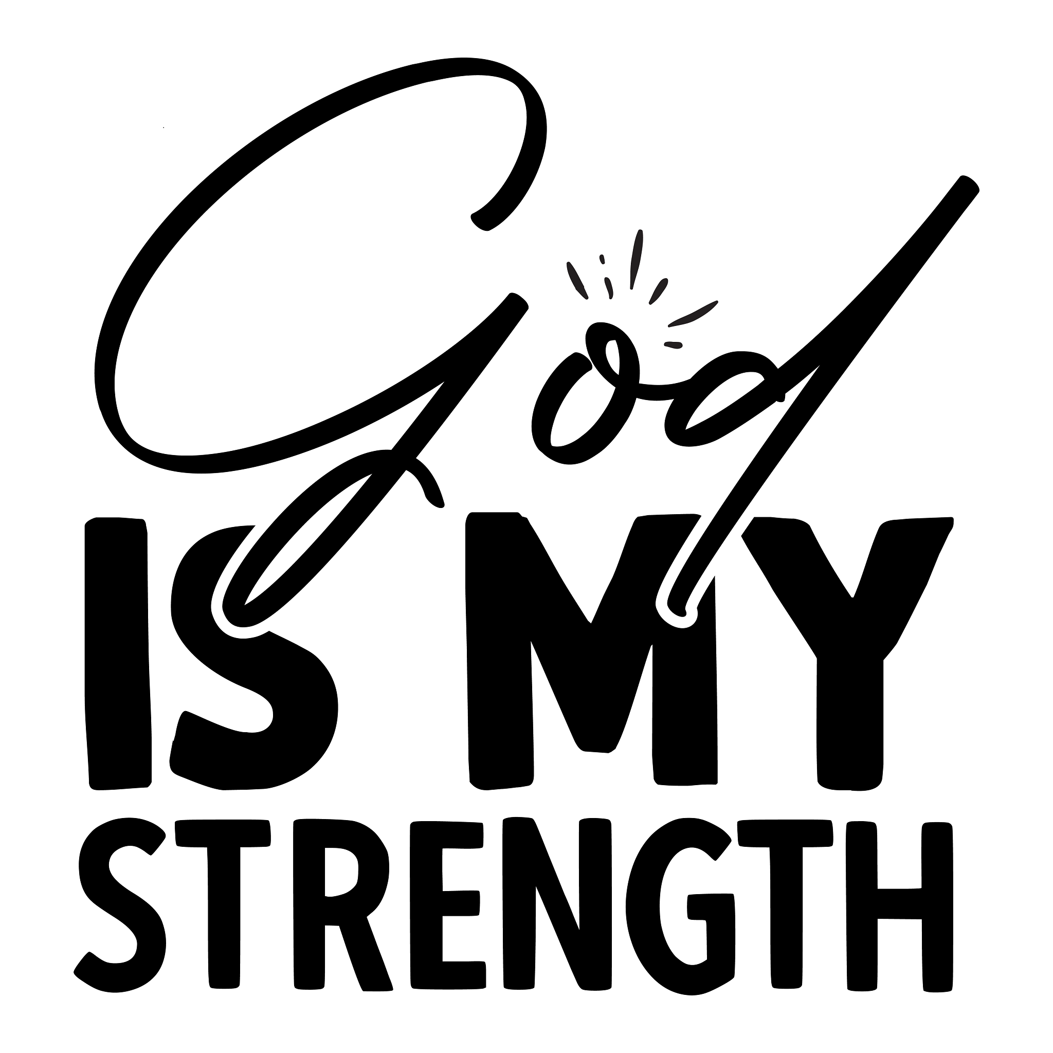 Inspirational Quote "God is My Strength" Motivational Sticker Vinyl Decal Motivation Stickers- 5" Vinyl Sticker Waterproof