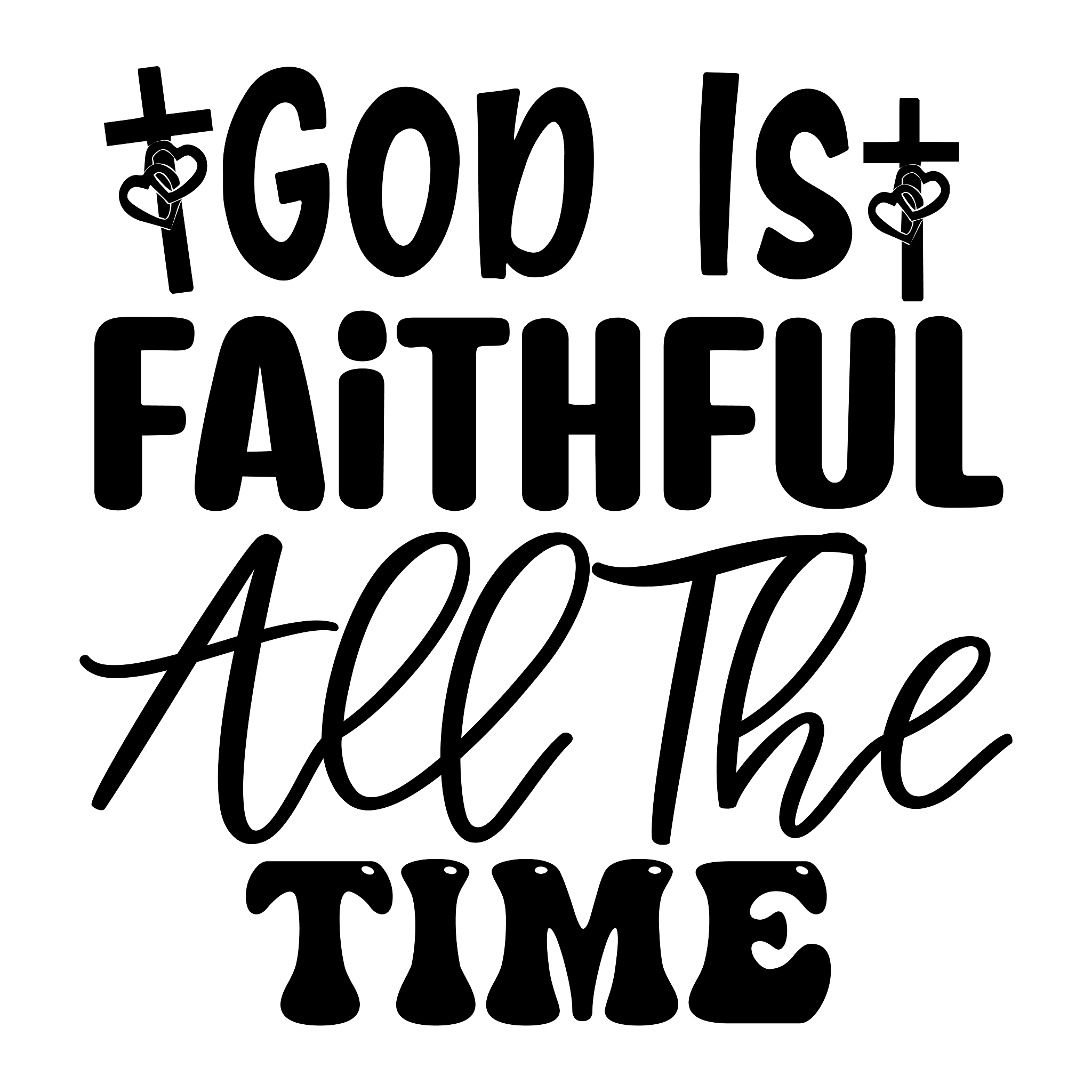 Inspirational Quote "God is FaithFul All The Time" Motivational Sticker Vinyl Decal Motivation Stickers- 5" Vinyl Sticker Waterproof