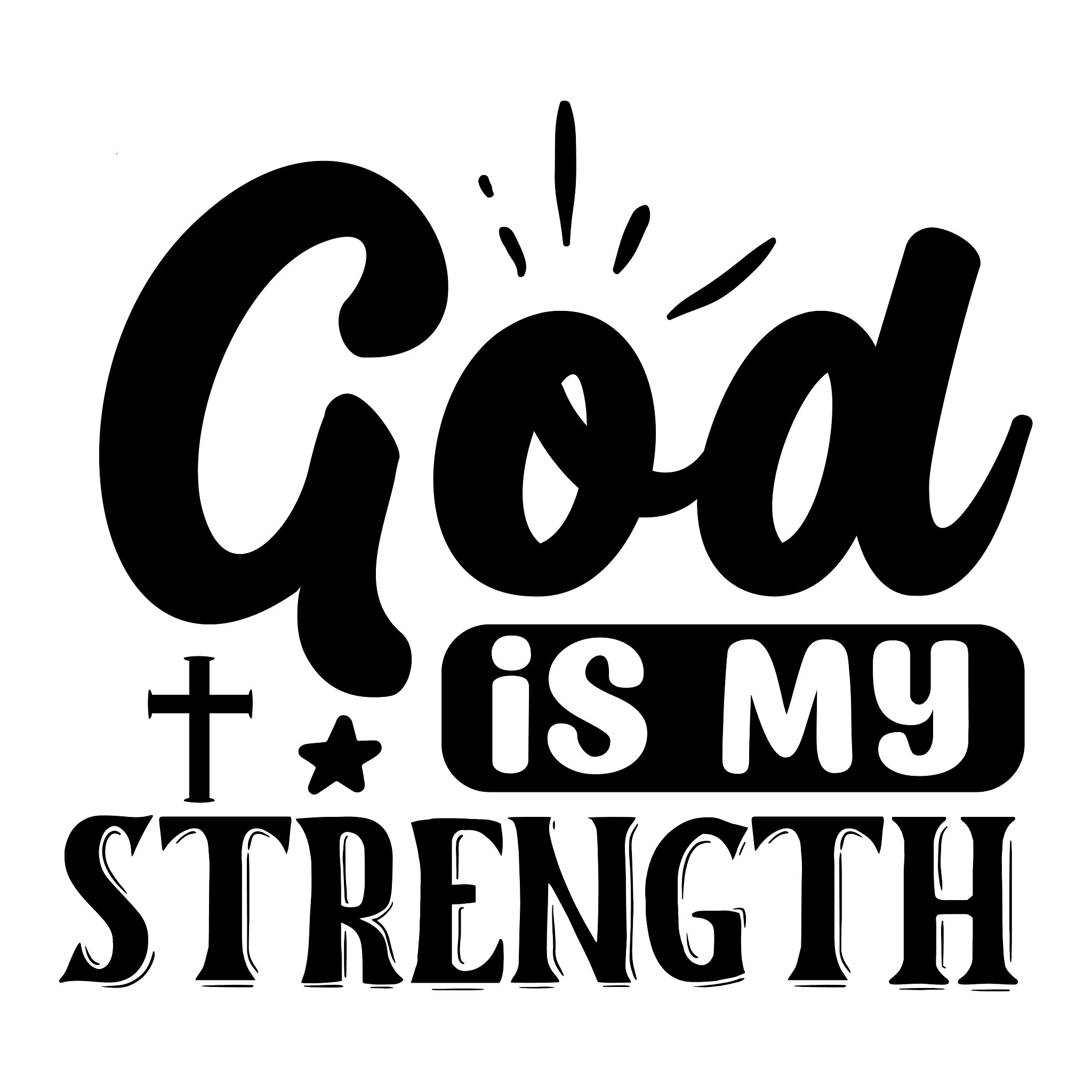 Inspirational Quote "God is My Strength Sticker" Motivational Sticker Vinyl Decal Motivation Stickers- 5" Vinyl Sticker Waterproof