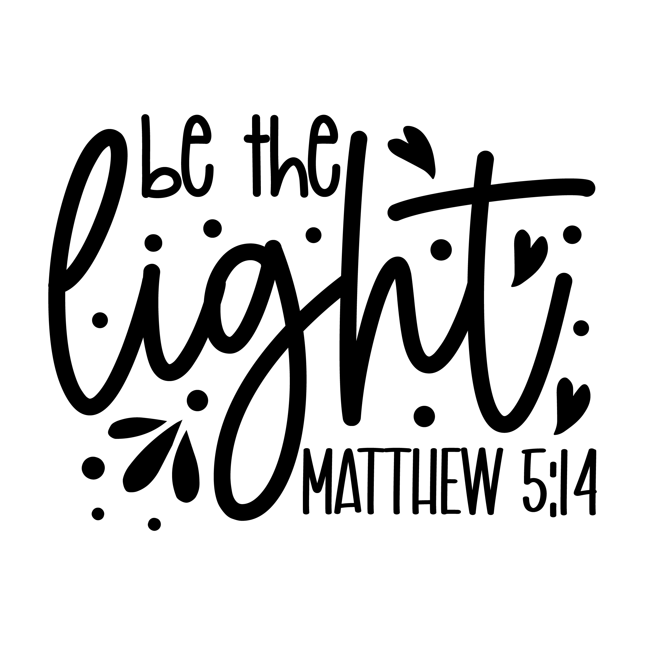 Inspirational Quote "Be The Light Matthew 5:14" Motivational Sticker Vinyl Decal Motivation Stickers- 5" Vinyl Sticker Waterproof