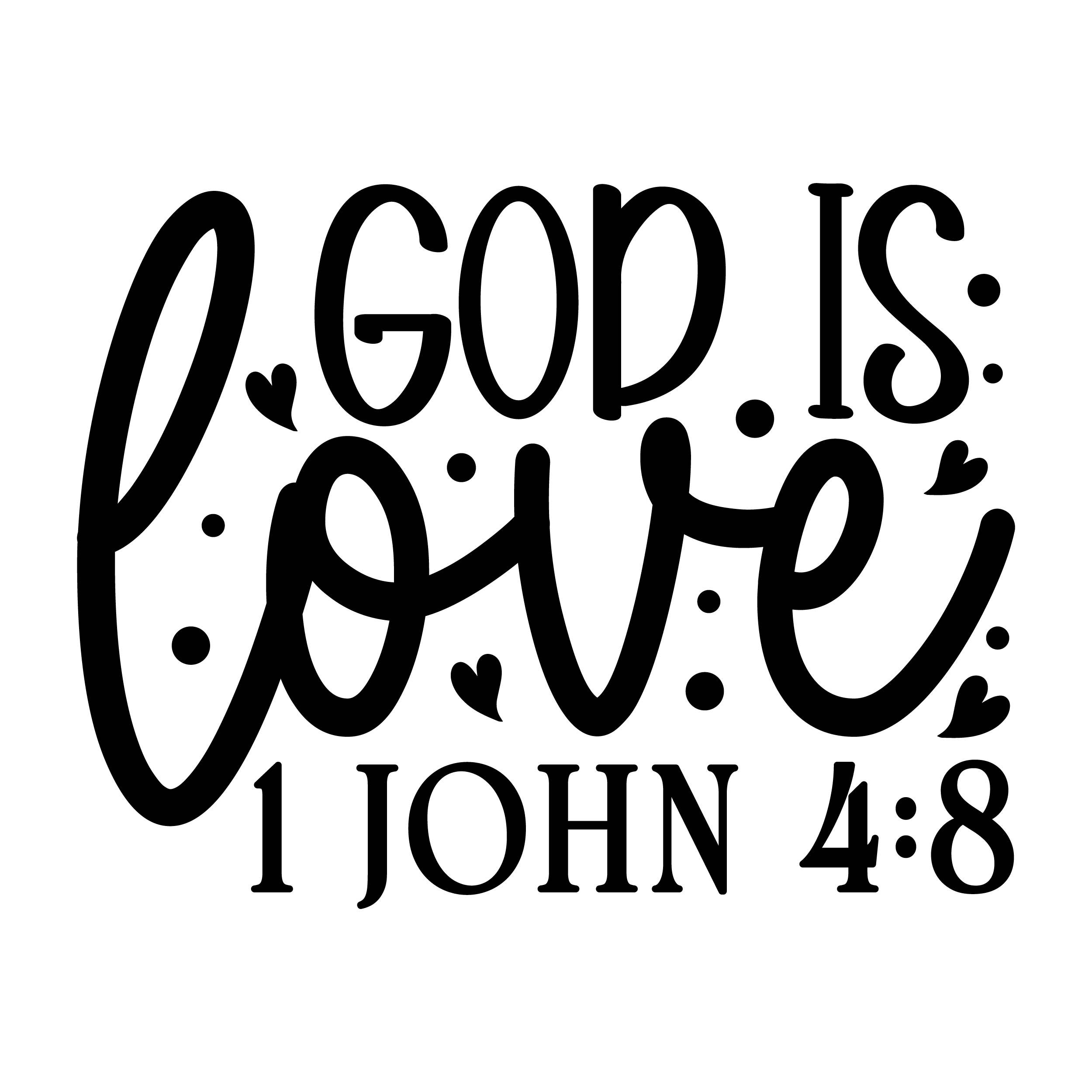 Inspirational Quote "God is Love 1 John 4:8" Motivational Sticker Vinyl Decal Motivation Stickers- 5" Vinyl Sticker Waterproof