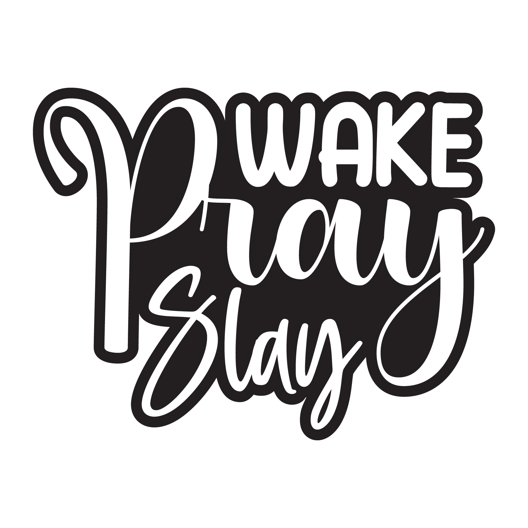 Inspirational Quote "Wake Pray Stay" Motivational Sticker Vinyl Decal Motivation Stickers- 5" Vinyl Sticker Waterproof