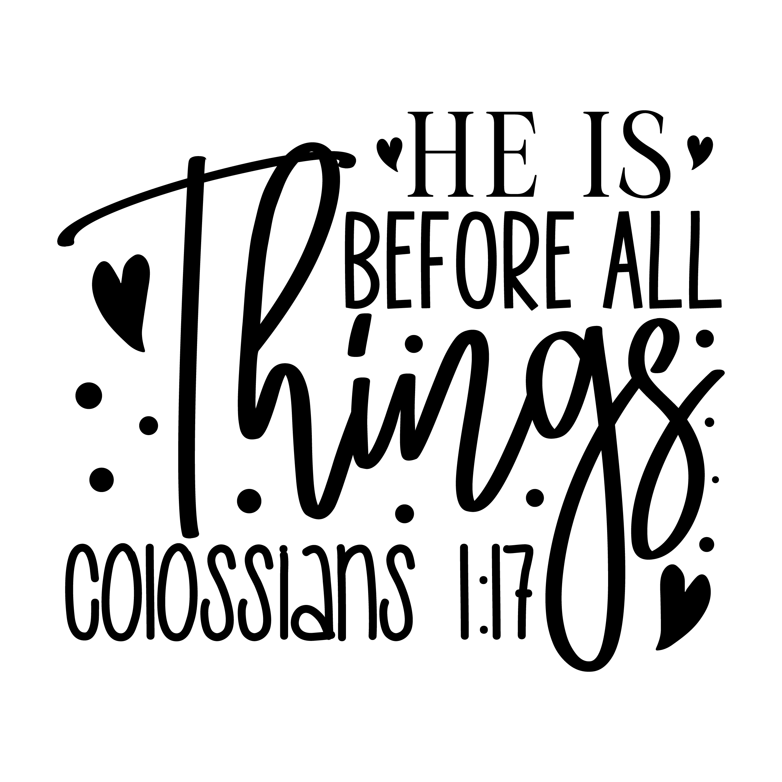 Inspirational Quote "He is Before All Things COIOSSIANS 1:17" Motivational Sticker Vinyl Decal Motivation Stickers- 5" Vinyl Sticker Waterproof