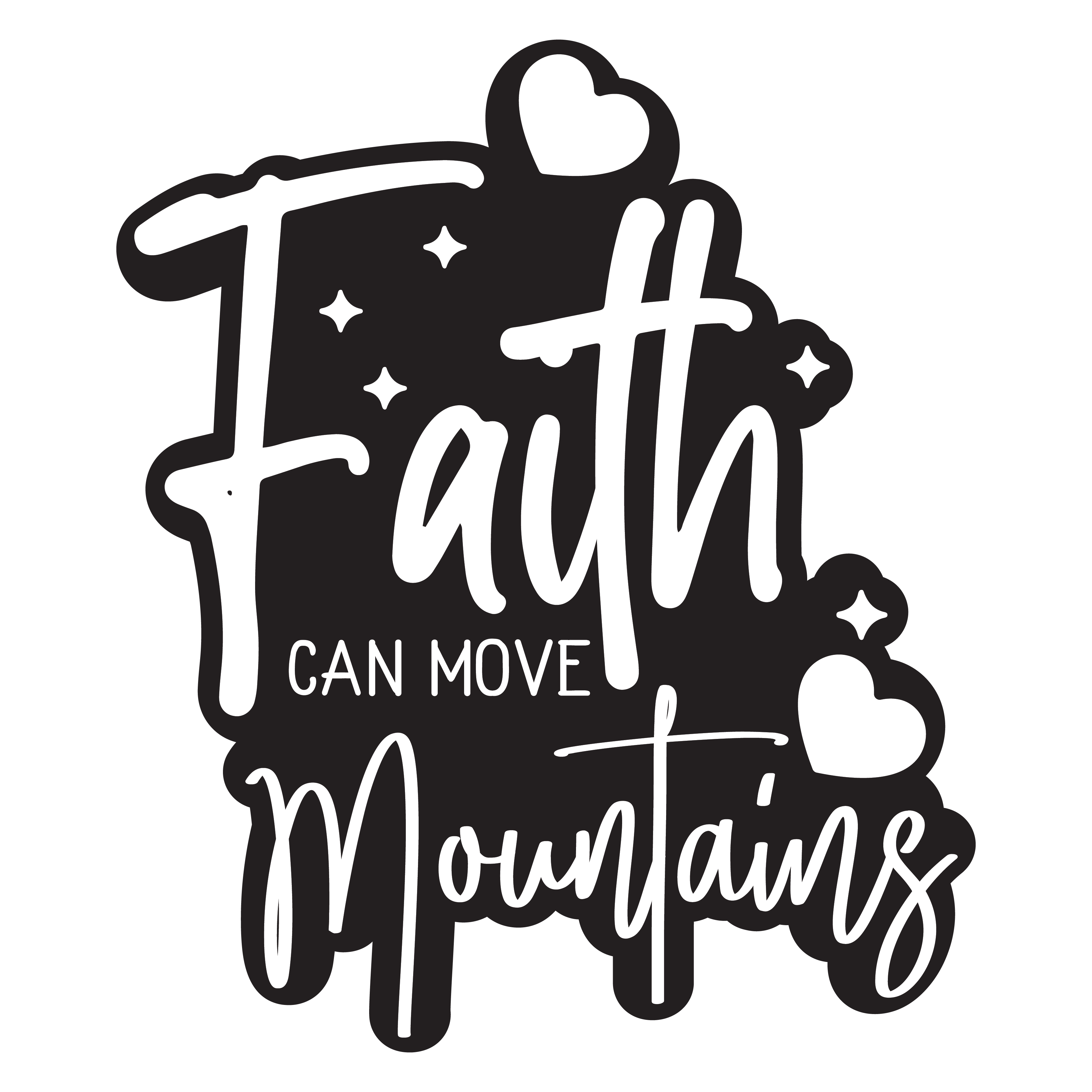 Inspirational Quote "Faith Can Move Mountains" Motivational Sticker Vinyl Decal Motivation Stickers- 5" Vinyl Sticker Waterproof