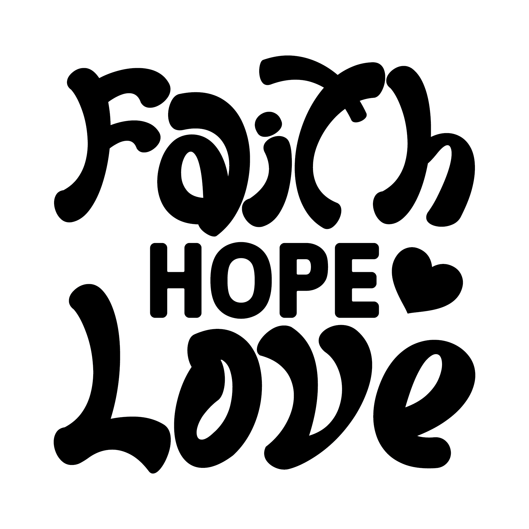 Inspirational Quote "Faith Hope Love" Motivational Sticker Vinyl Decal Motivation Stickers- 5" Vinyl Sticker Waterproof