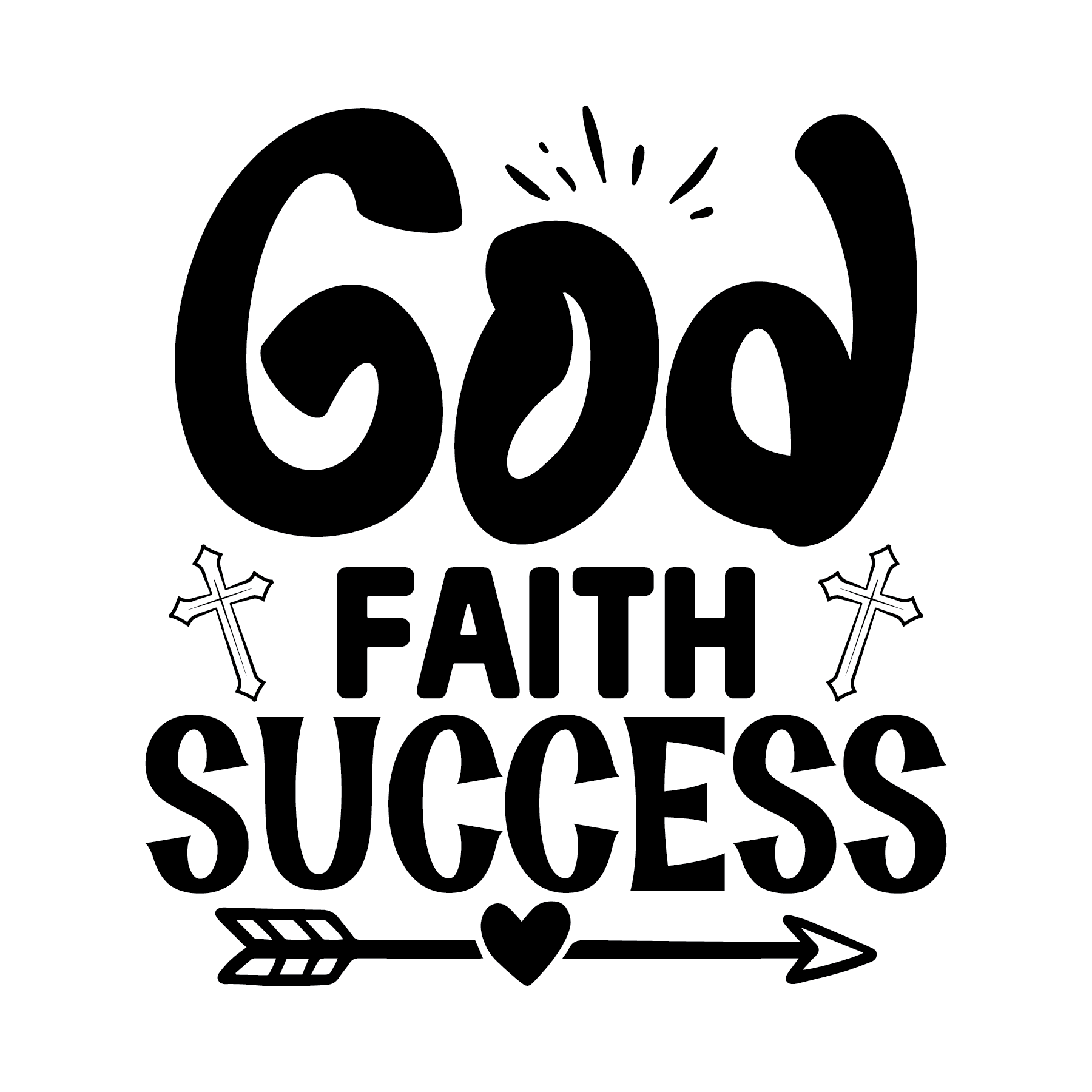 Inspirational Quote "God Faith Success" Motivational Sticker Vinyl Decal Motivation Stickers- 5" Vinyl Sticker Waterproof
