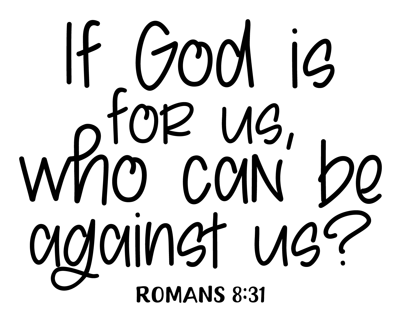 Inspirational Quote "If God is For Us, Who Can Be Against Us ? ROMANS 8 : 31 Sticker" Motivational Sticker Vinyl Decal Motivation Stickers- 5" Vinyl Sticker Waterproof
