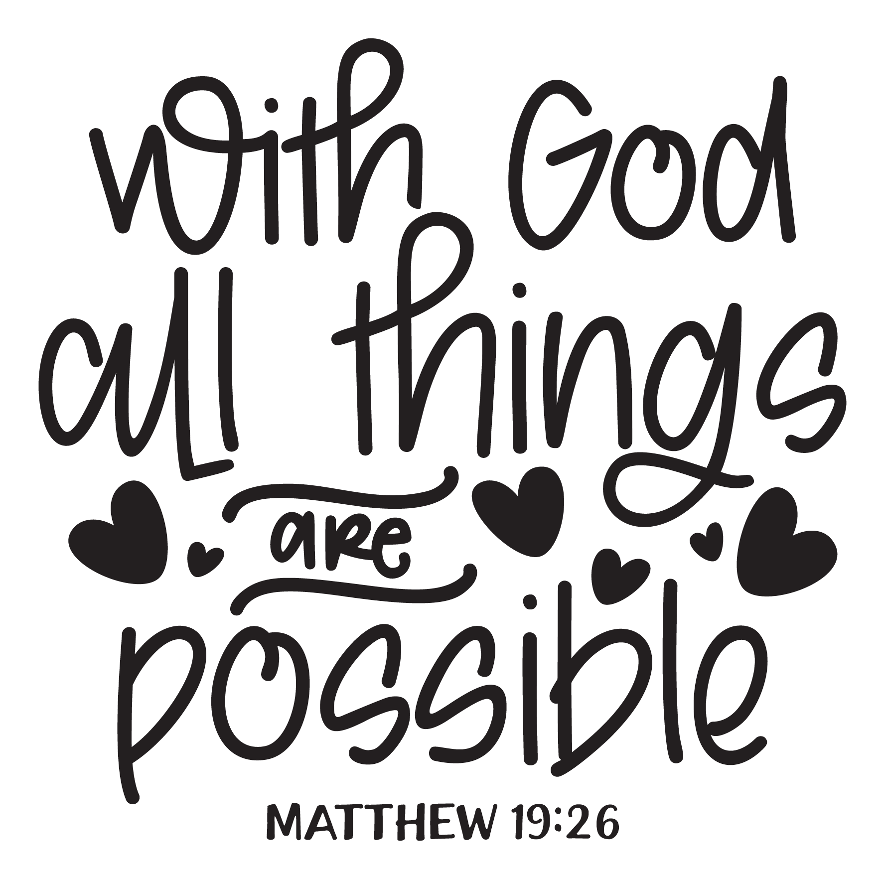 Inspirational Quote "With God All Things Are Possible Matthew 19 : 26 Sticker" Motivational Sticker Vinyl Decal Motivation Stickers- 5" Vinyl Sticker Waterproof
