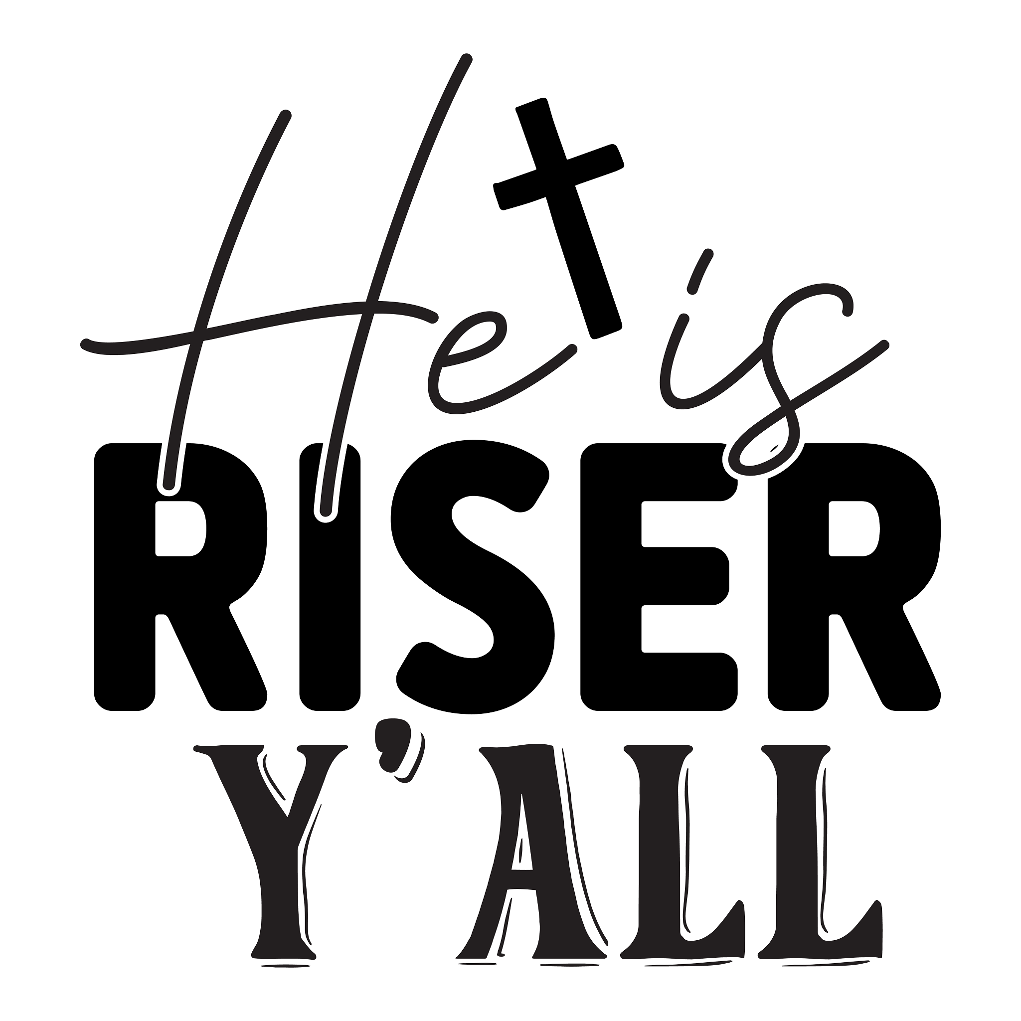 Inspirational Quote "He is Riser Y' All" Motivational Sticker Vinyl Decal Motivation Stickers- 5" Vinyl Sticker Waterproof