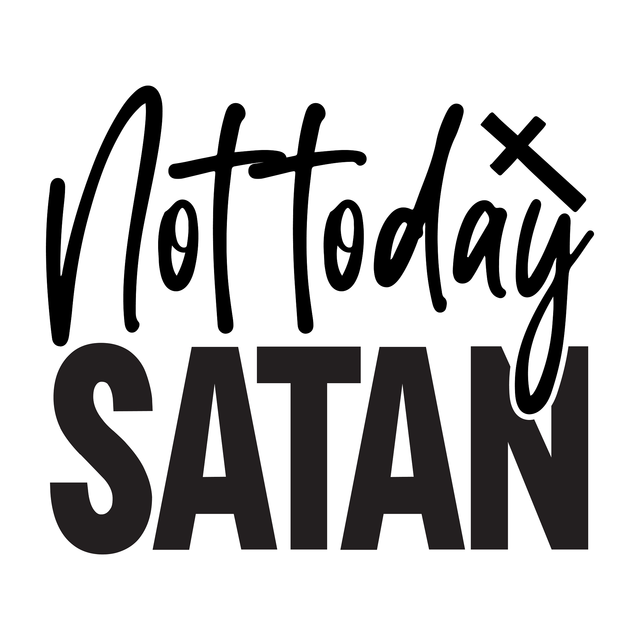 Inspirational Quote "Not Today Satan Sticker" Motivational Sticker Vinyl Decal Motivation Stickers- 5" Vinyl Sticker Waterproof