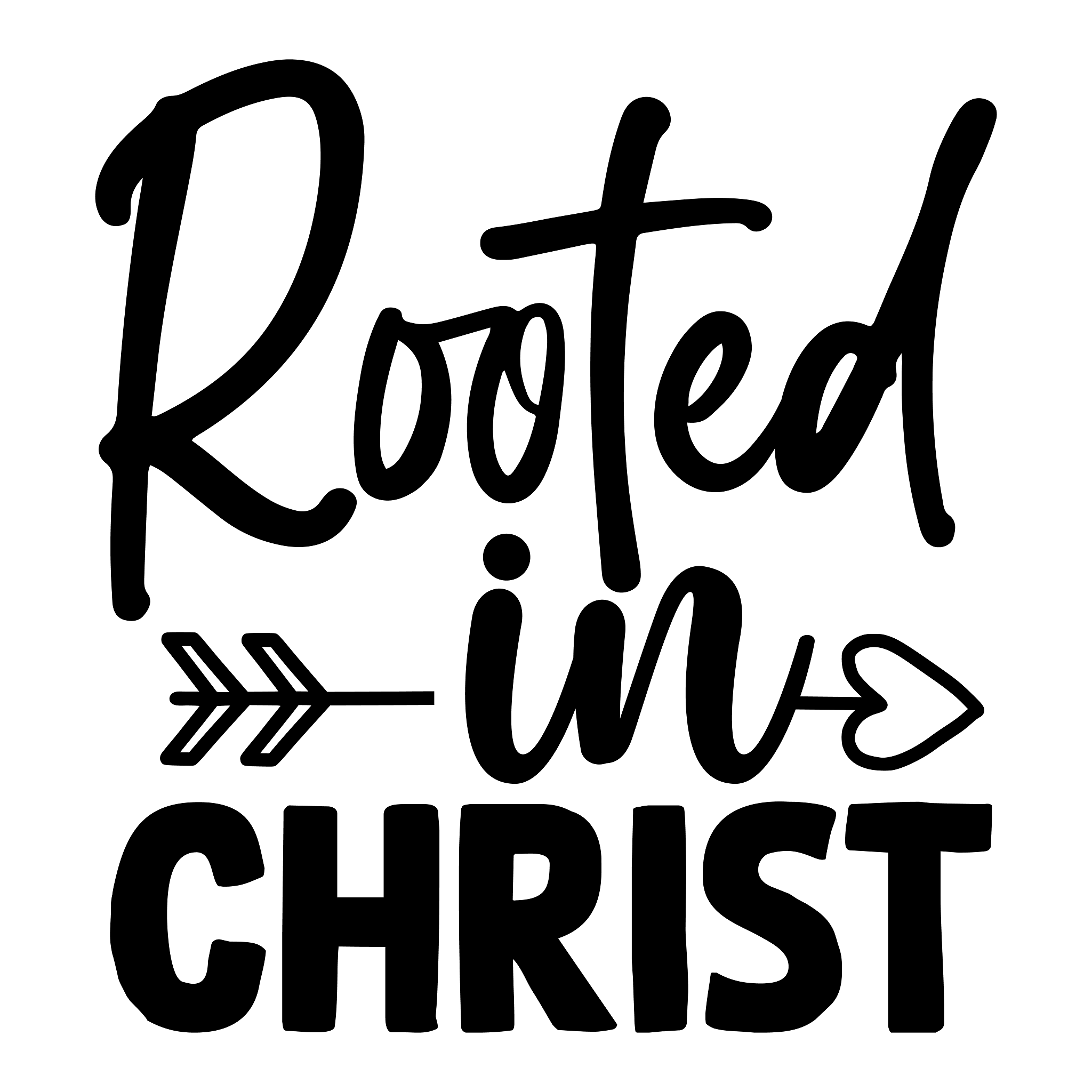 Inspirational Quote "Rooted in Christ Gift Sticker" Motivational Sticker Vinyl Decal Motivation Stickers- 5" Vinyl Sticker Waterproof