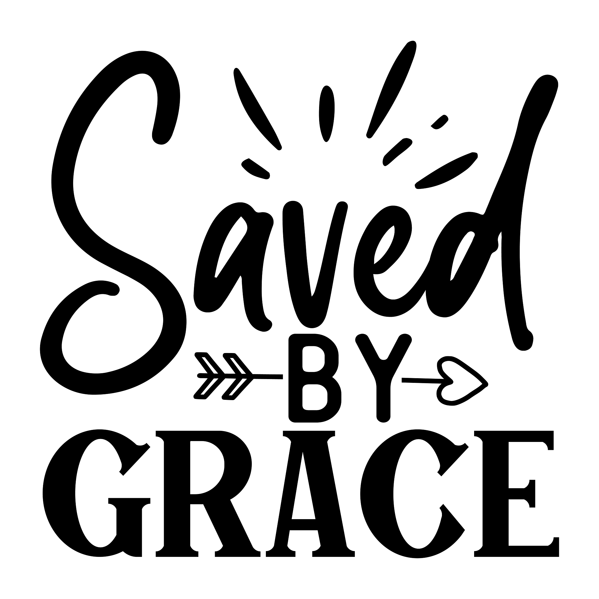 Inspirational Quote "Saved By Grace Great Sticker" Motivational Sticker Vinyl Decal Motivation Stickers- 5" Vinyl Sticker Waterproof