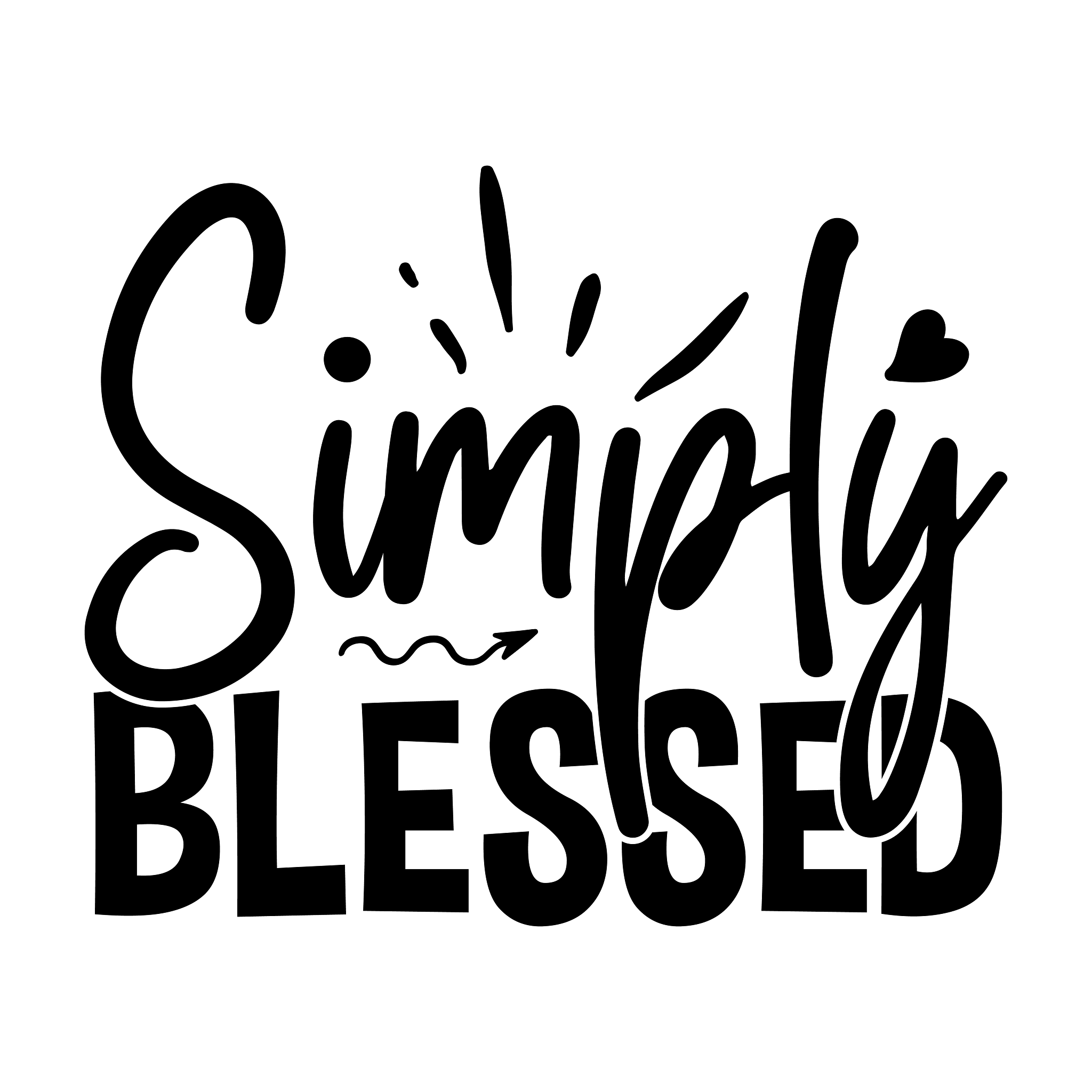 Inspirational Quote "Simply Blessed Gift Sticker" Motivational Sticker Vinyl Decal Motivation Stickers- 5" Vinyl Sticker Waterproof