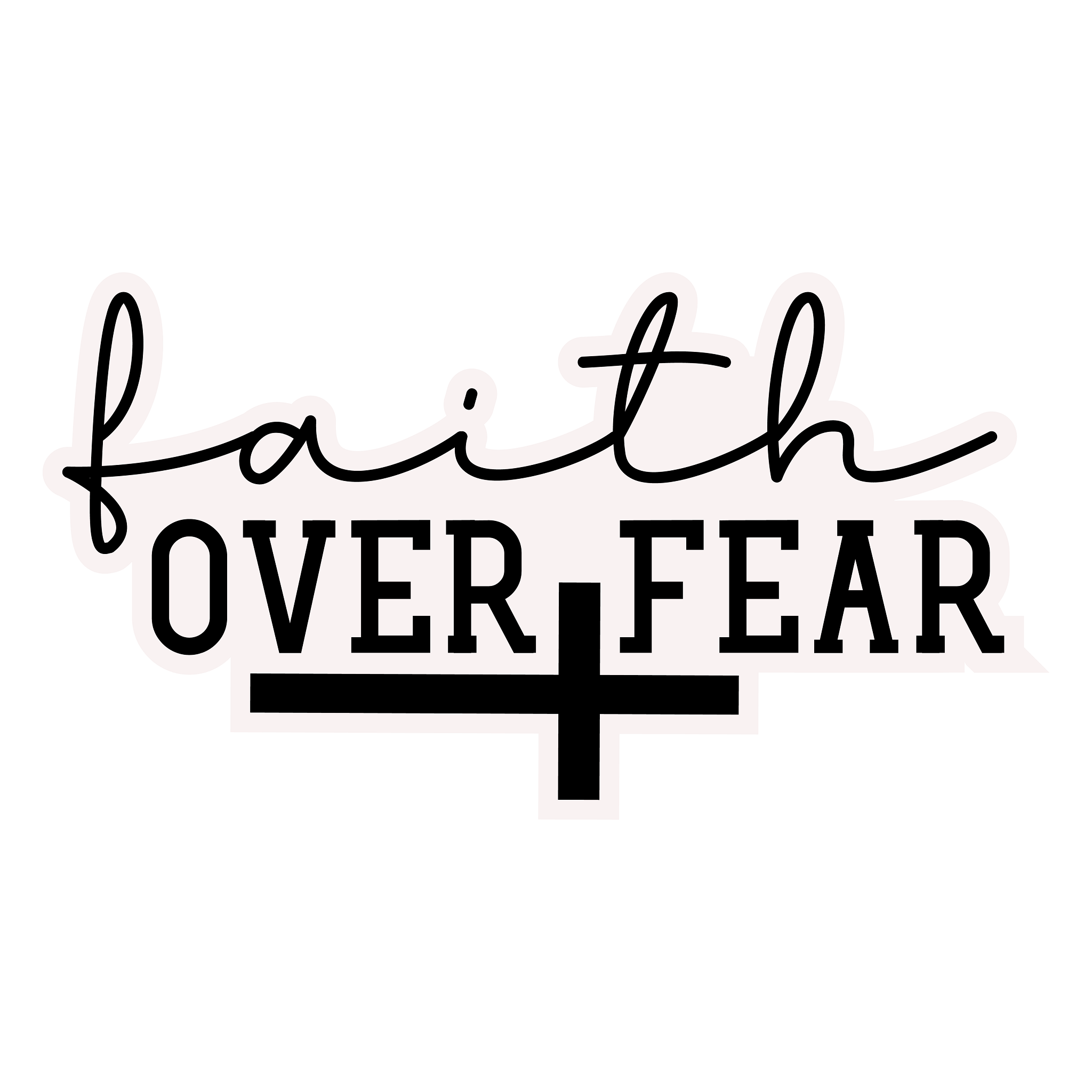Inspirational Quote "Faith Over Fear, Great Gift Stickers" Motivational Sticker Vinyl Decal Motivation Stickers- 5" Vinyl Sticker Waterproof