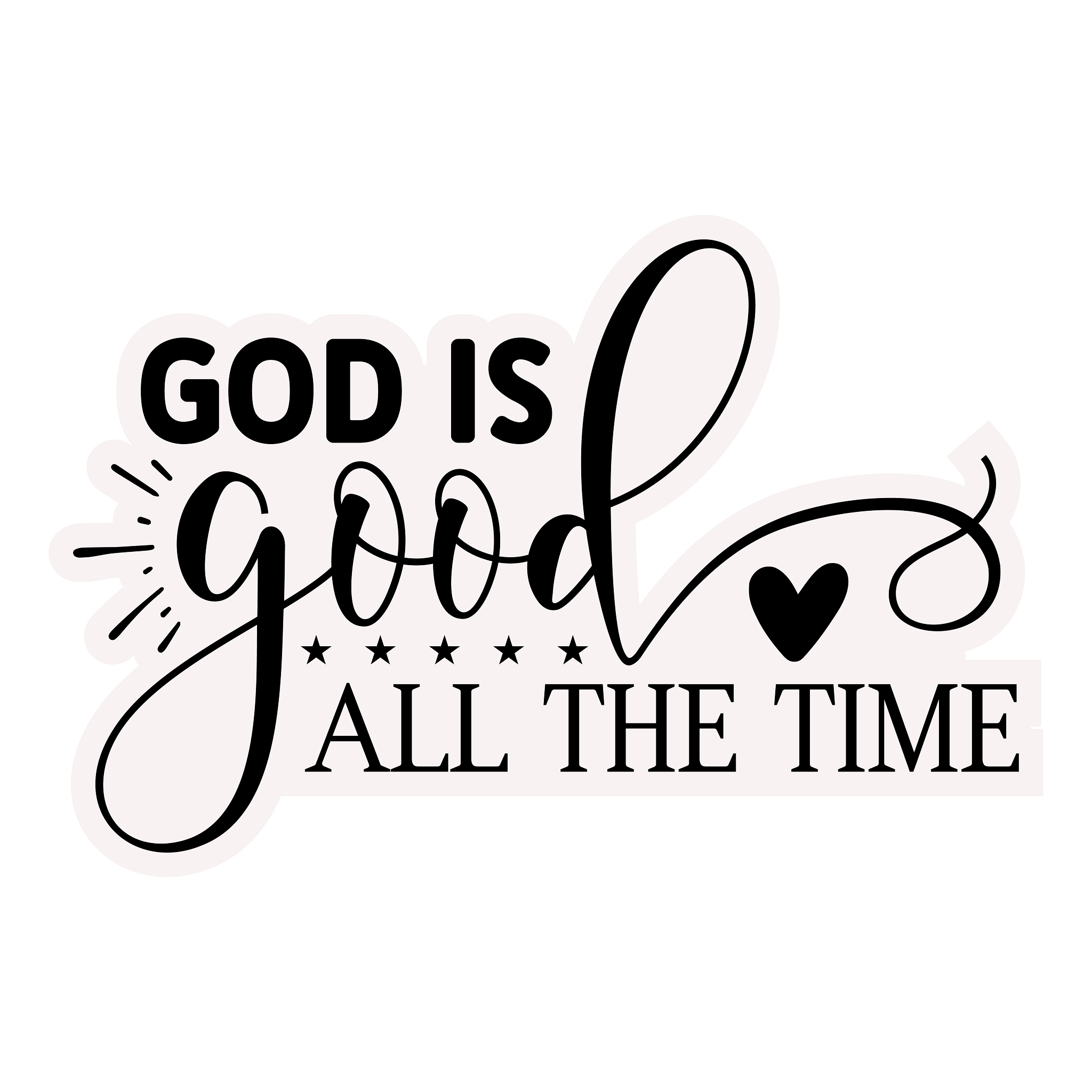 Inspirational Quote "God Is Good All The Time" Motivational Sticker Vinyl Decal Motivation Stickers- 5" Vinyl Sticker Waterproof