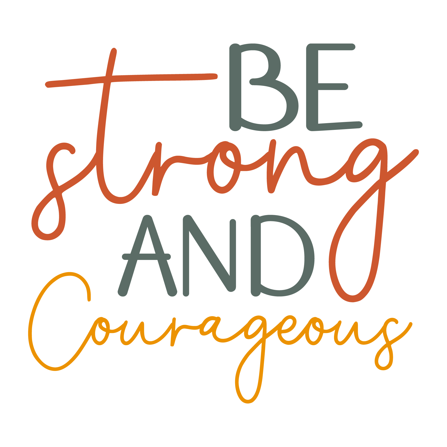 Inspirational Quote "Be Strong And Courageous" Motivational Sticker Vinyl Decal Motivation Stickers- 5" Vinyl Sticker Waterproof