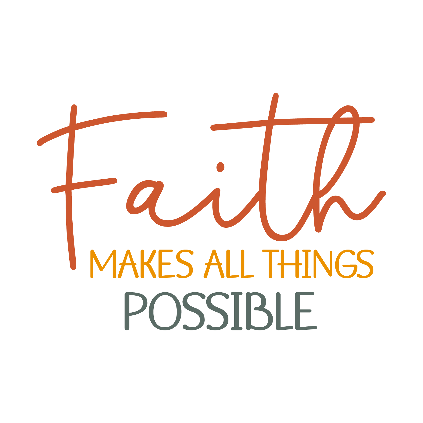 Inspirational Quote "Faith Makes All Things Possible" Motivational Sticker Vinyl Decal Motivation Stickers- 5" Vinyl Sticker Waterproof