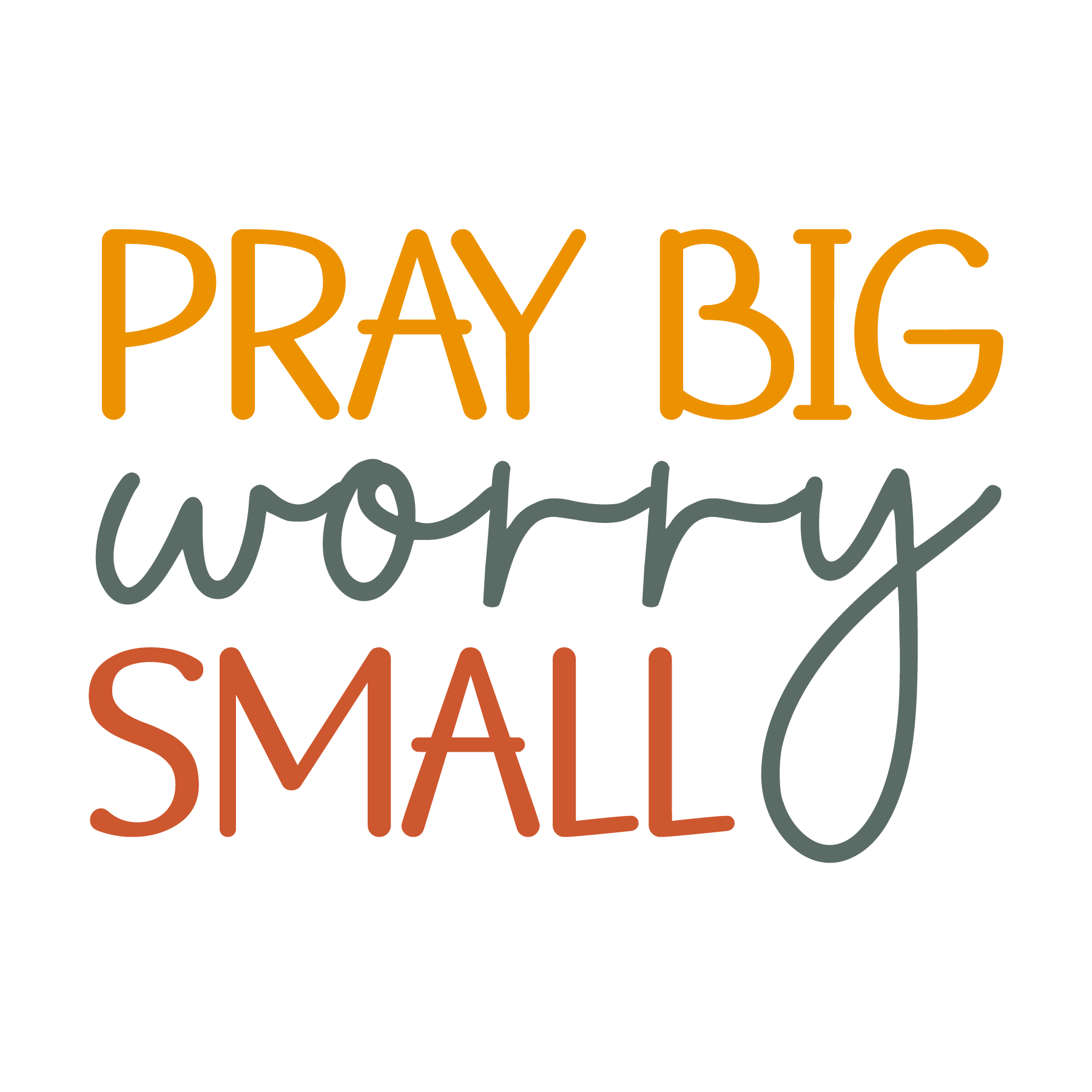 Inspirational Quote "Pray Big Worry Small" Motivational Sticker Vinyl Decal Motivation Stickers- 5" Vinyl Sticker Waterproof
