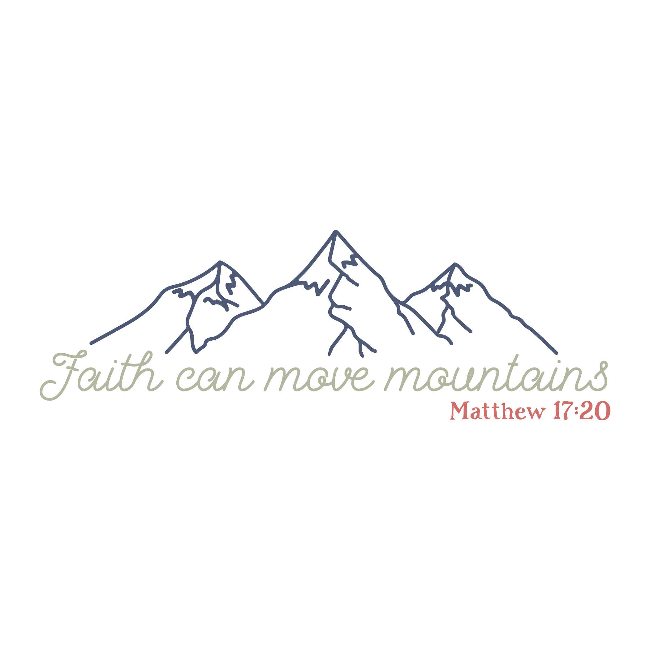 Inspirational Quote "Faith Can Move Mountains Matthew 17:20 Pretty Sticker" Motivational Sticker Vinyl Decal Motivation Stickers- 5" Vinyl Sticker Waterproof